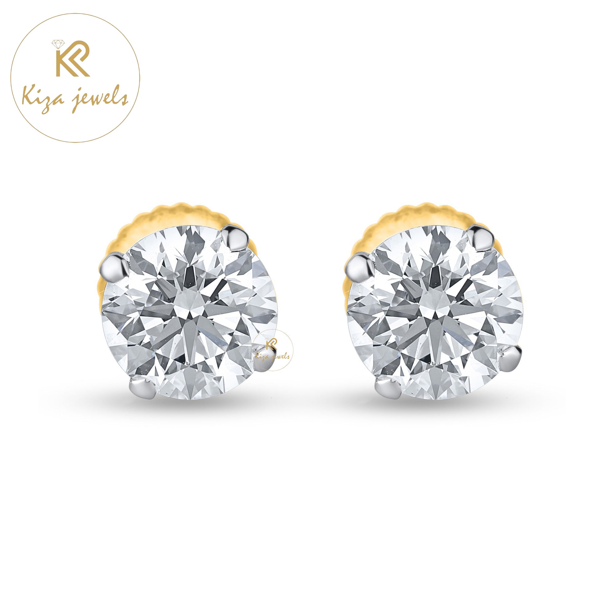 4.91 TDW Round Cut Diamond Stud Earring