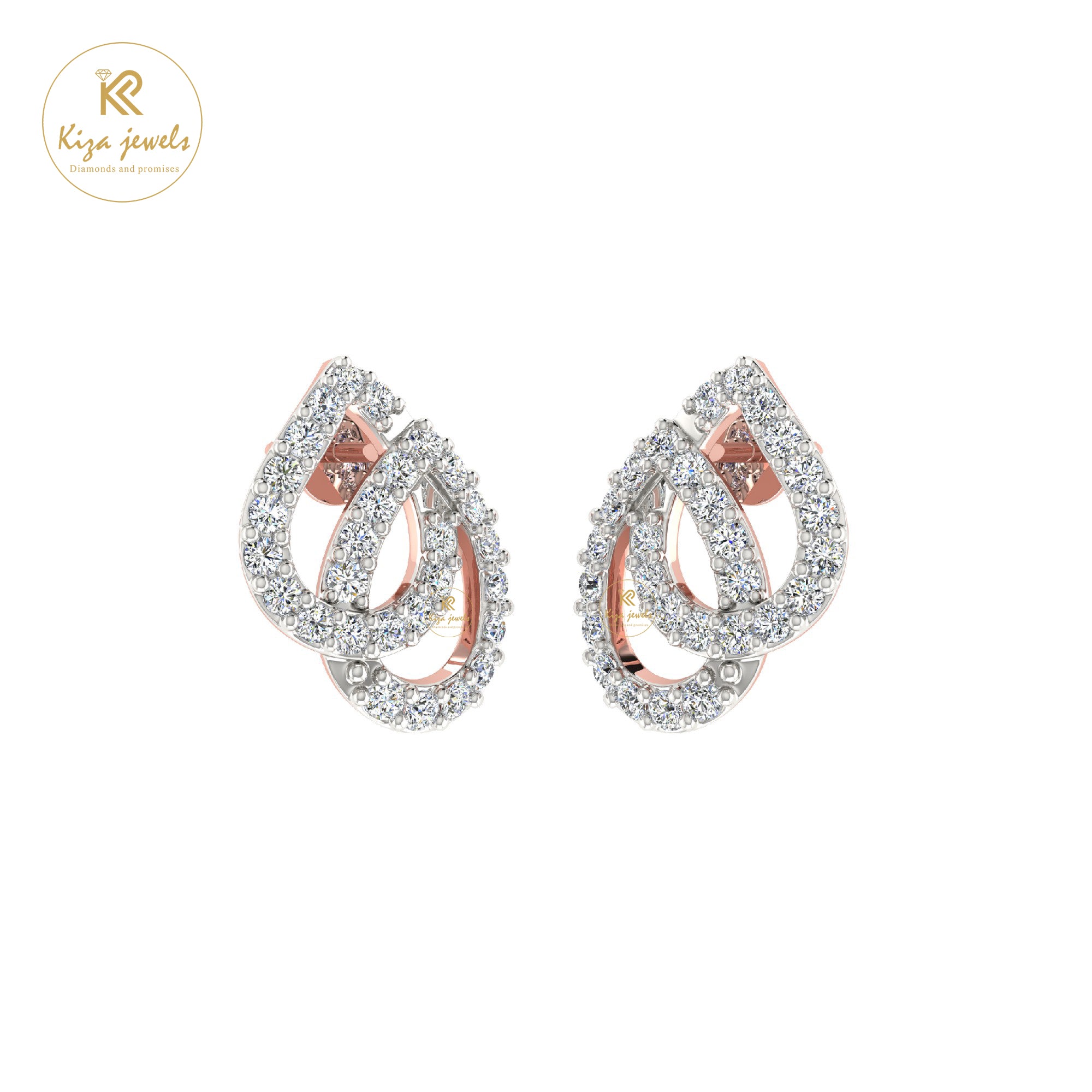 0.48 TDW Round Cut Diamond Women's Stud Earring