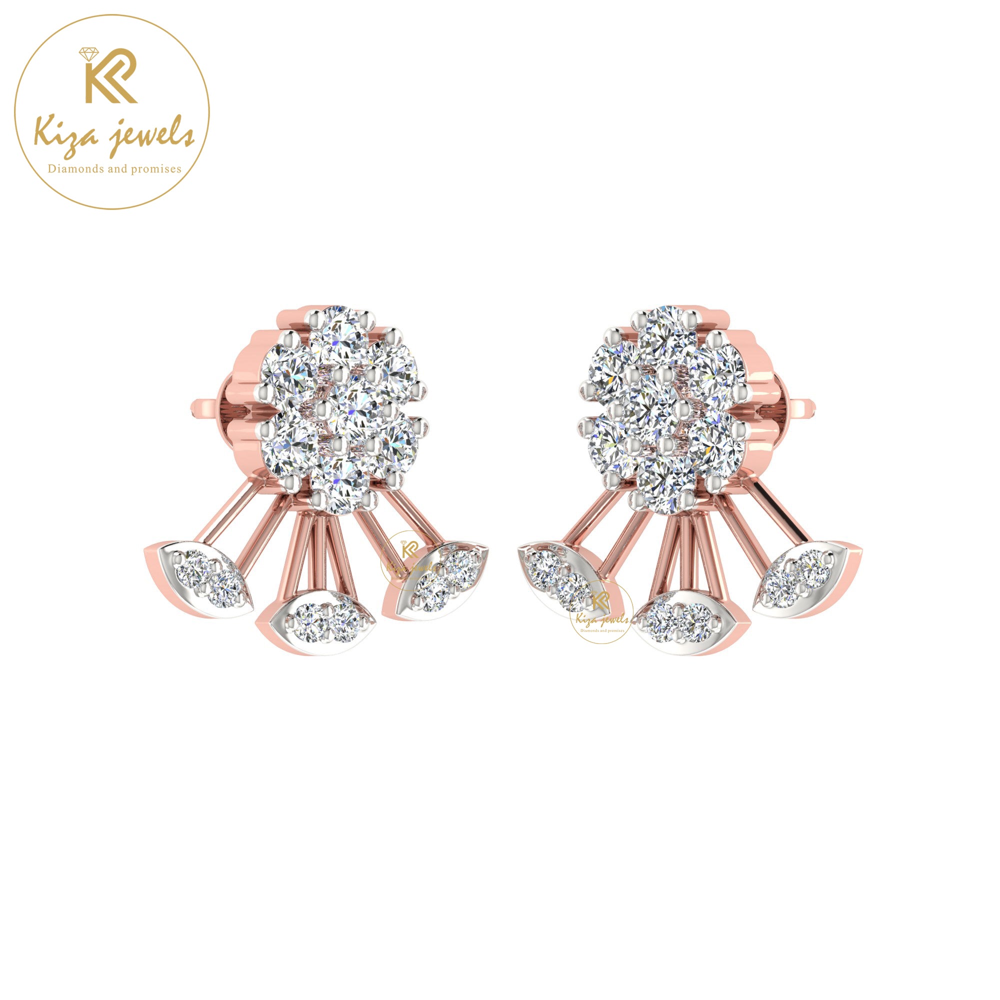 0.84 TDW Round Cut Diamond Women's Stud Earring