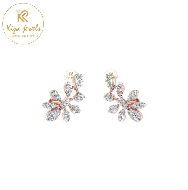 0.37 TDW Round Cut Diamond Stud Earring