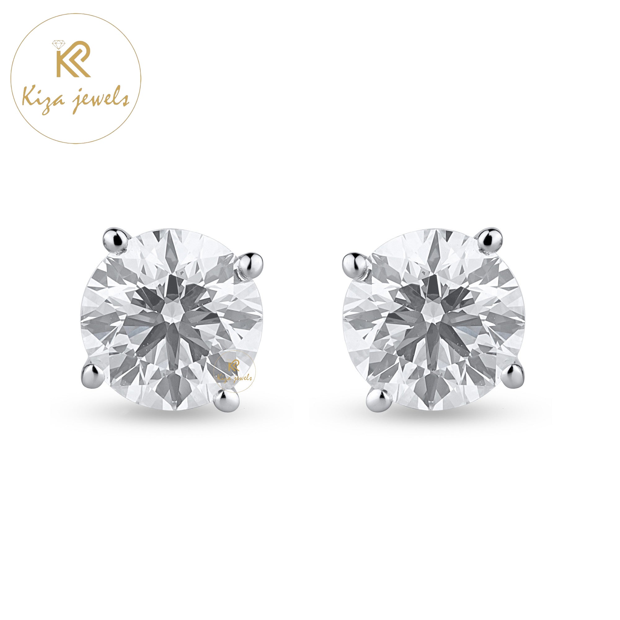 10.02 TDW Round Cut Diamond Stud Earring