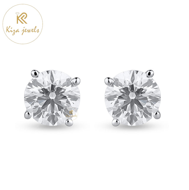 10.02 TDW Round Cut Diamond Stud Earring