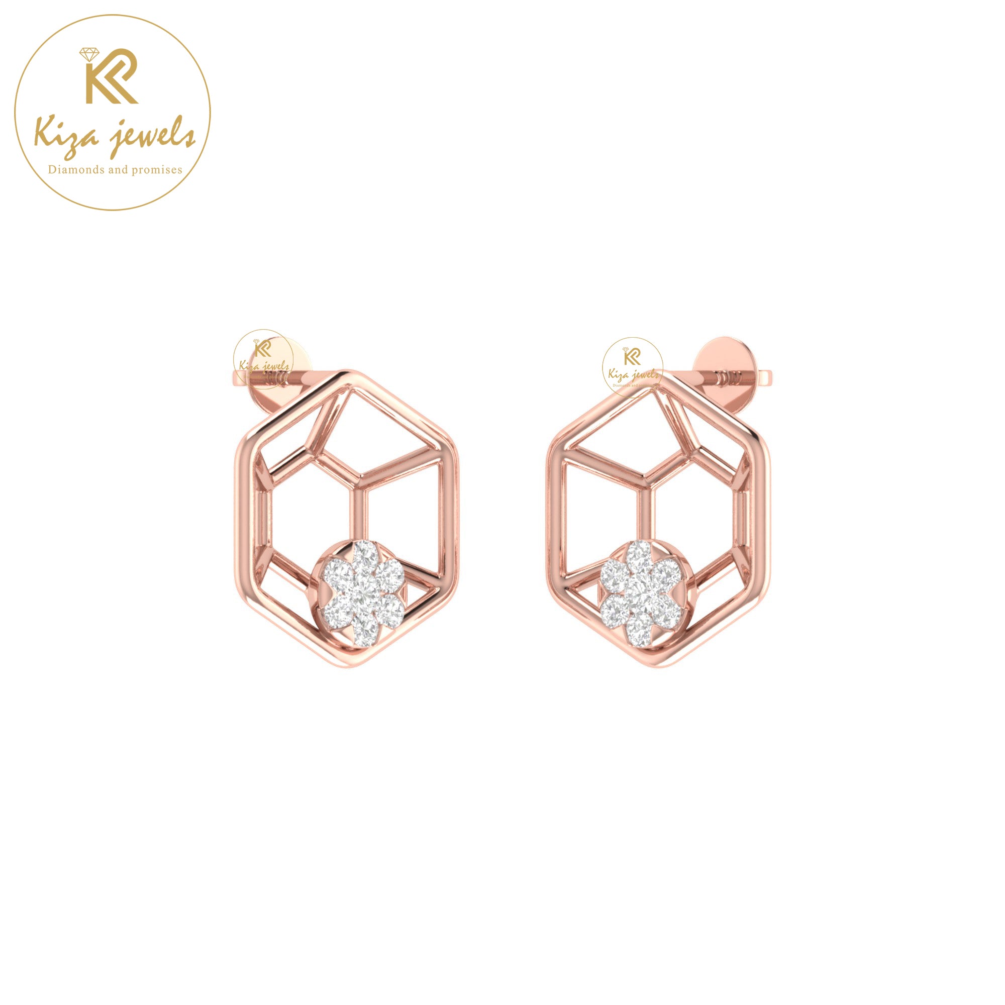 0.16 TDW Round Cut Diamond Women's Stud Earring