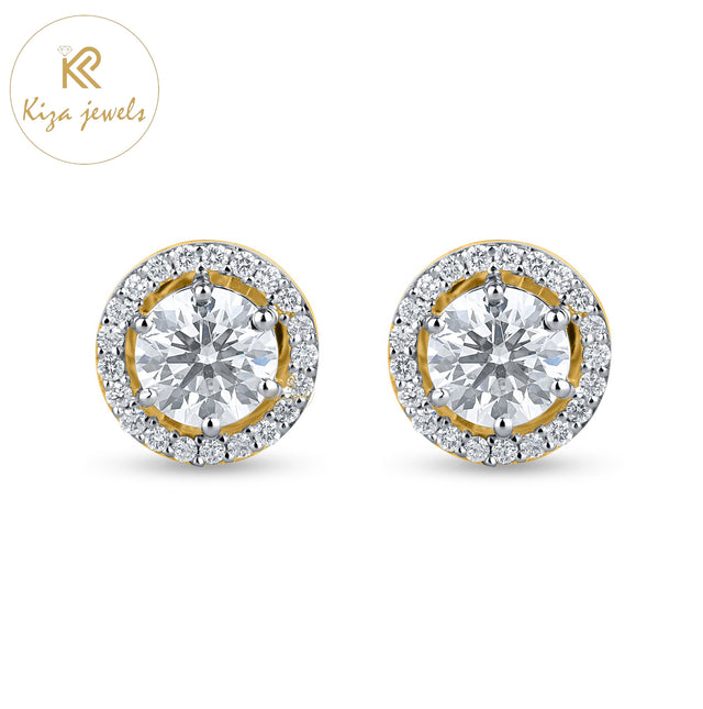 1.43 TDW Round Cut Diamond Stud Earring