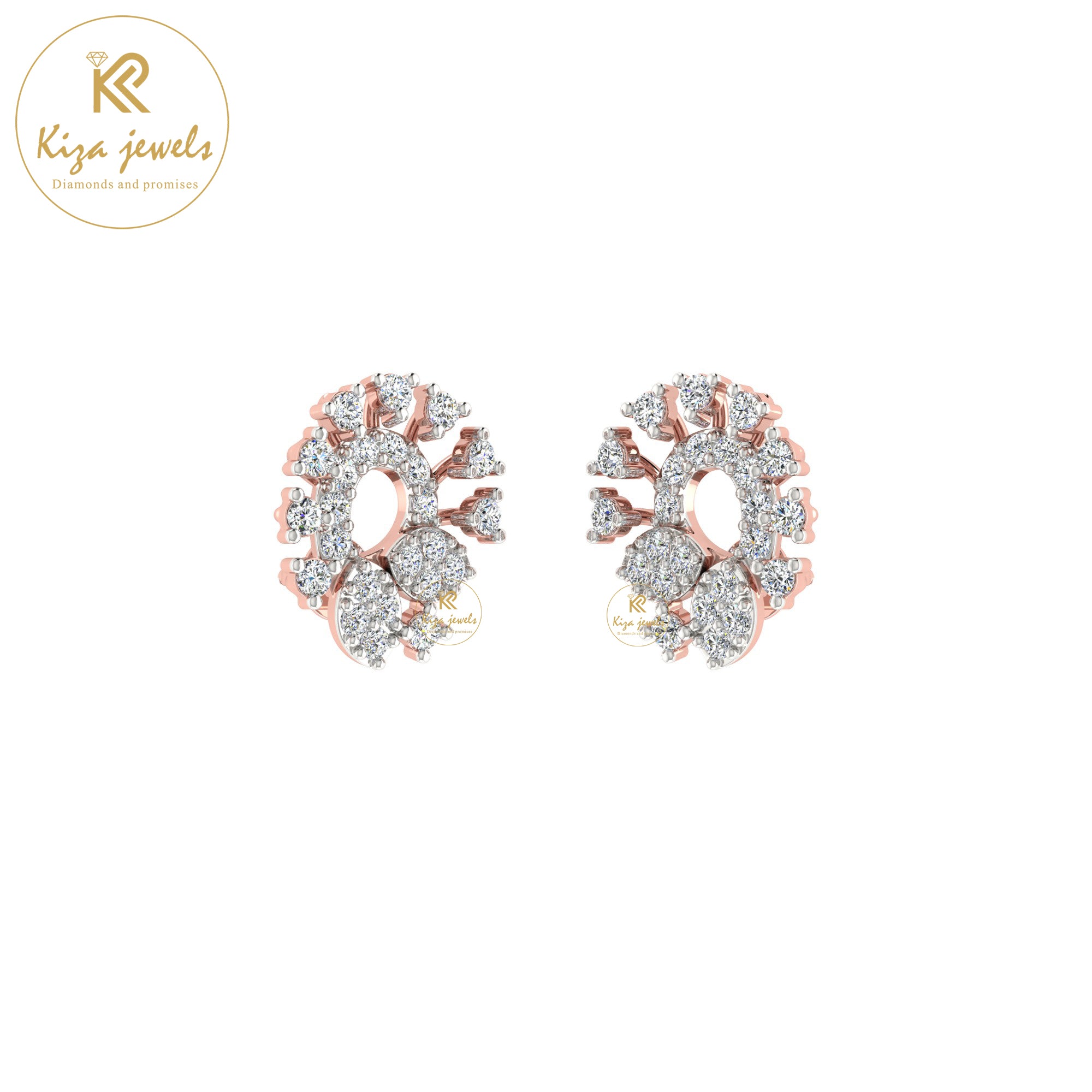 0.47 TDW Round Cut Diamond Stud Earring