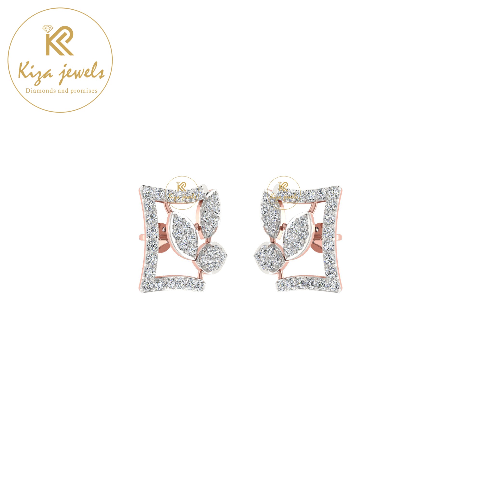 0.57 TDW Round Cut Diamond Women's Stud Earring