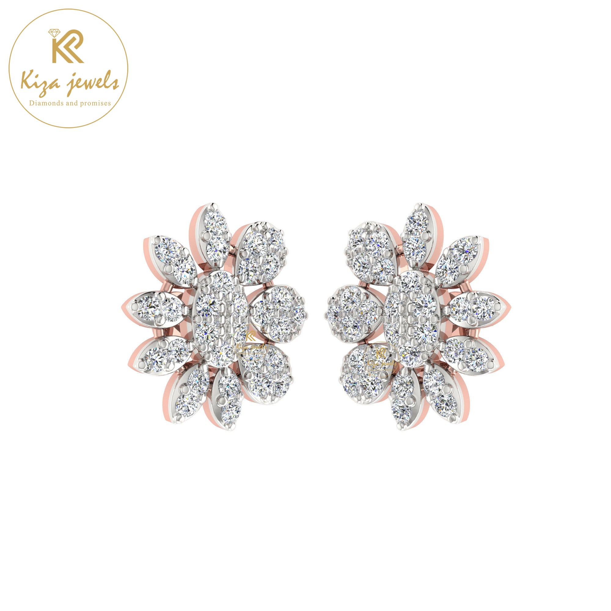 0.75 TDW Round Cut Diamond Women's Stud Earring