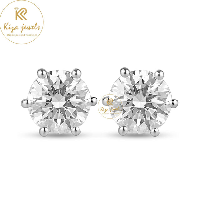 2.00 TDW Round Brilliant Cut Diamond Stud Earring