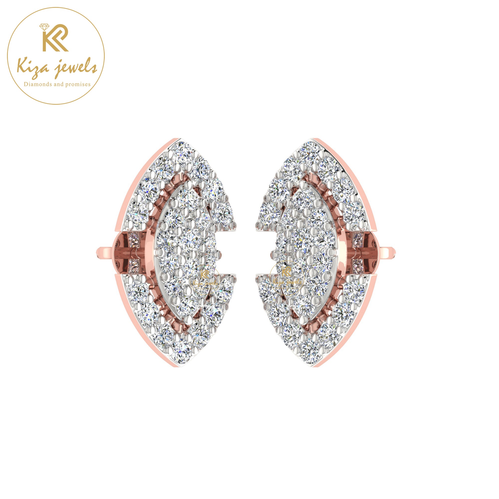 0.48 TDW Round Cut Diamond Women's Stud Earring