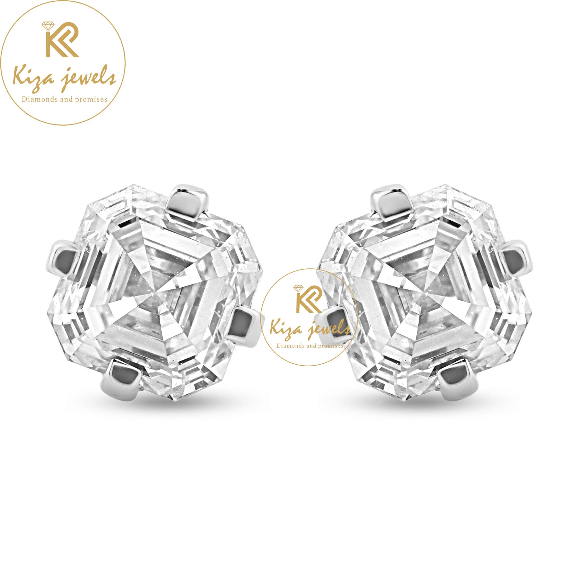 0.75 TDW Asscher Cut Diamond Stud Earring