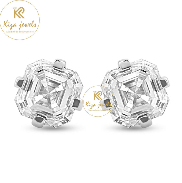 0.75 TDW Asscher Cut Diamond Stud Earring