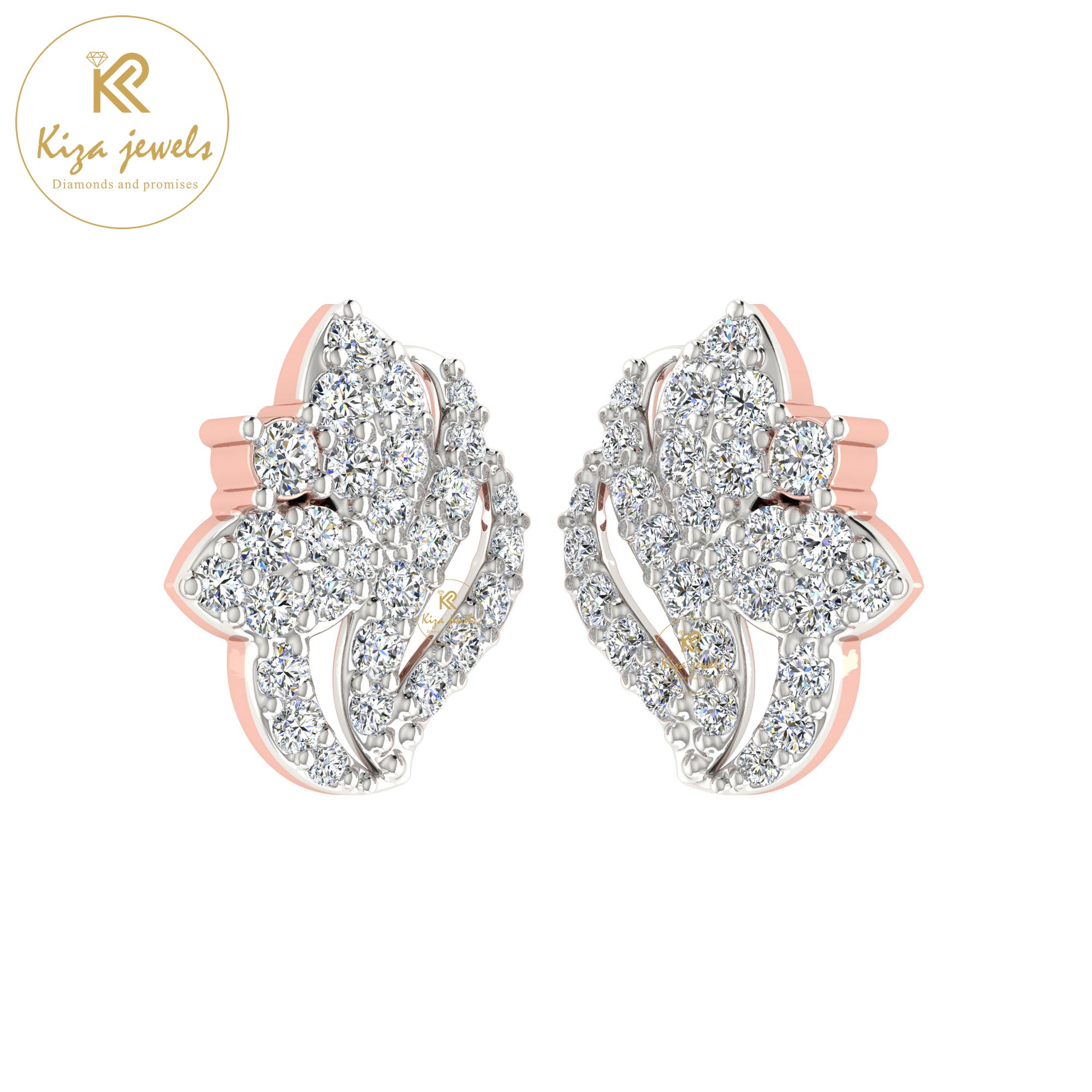 0.74 TDW Round Cut Diamond Women's Stud Earring