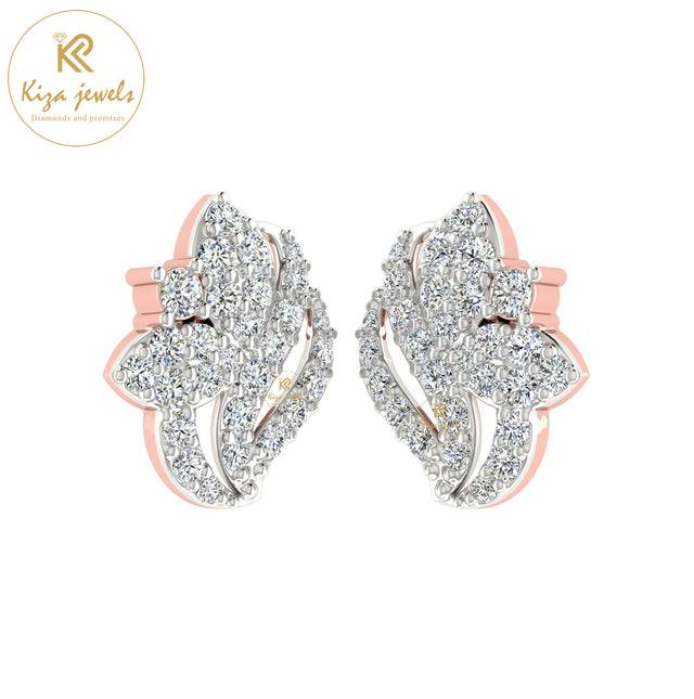 0.74 TDW Round Cut Diamond Women's Stud Earring