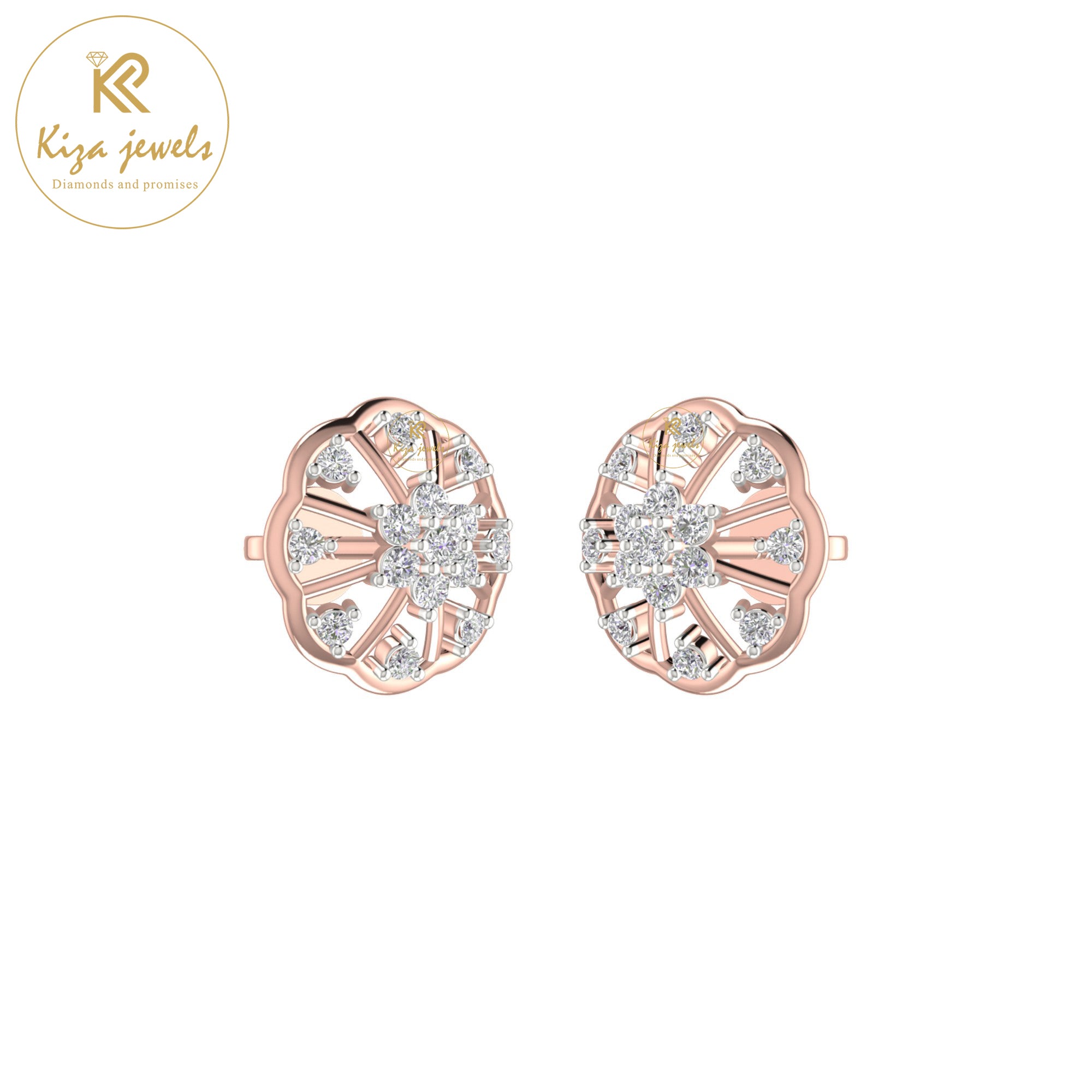 0.31 TDW Round Cut Diamond Stud Earring