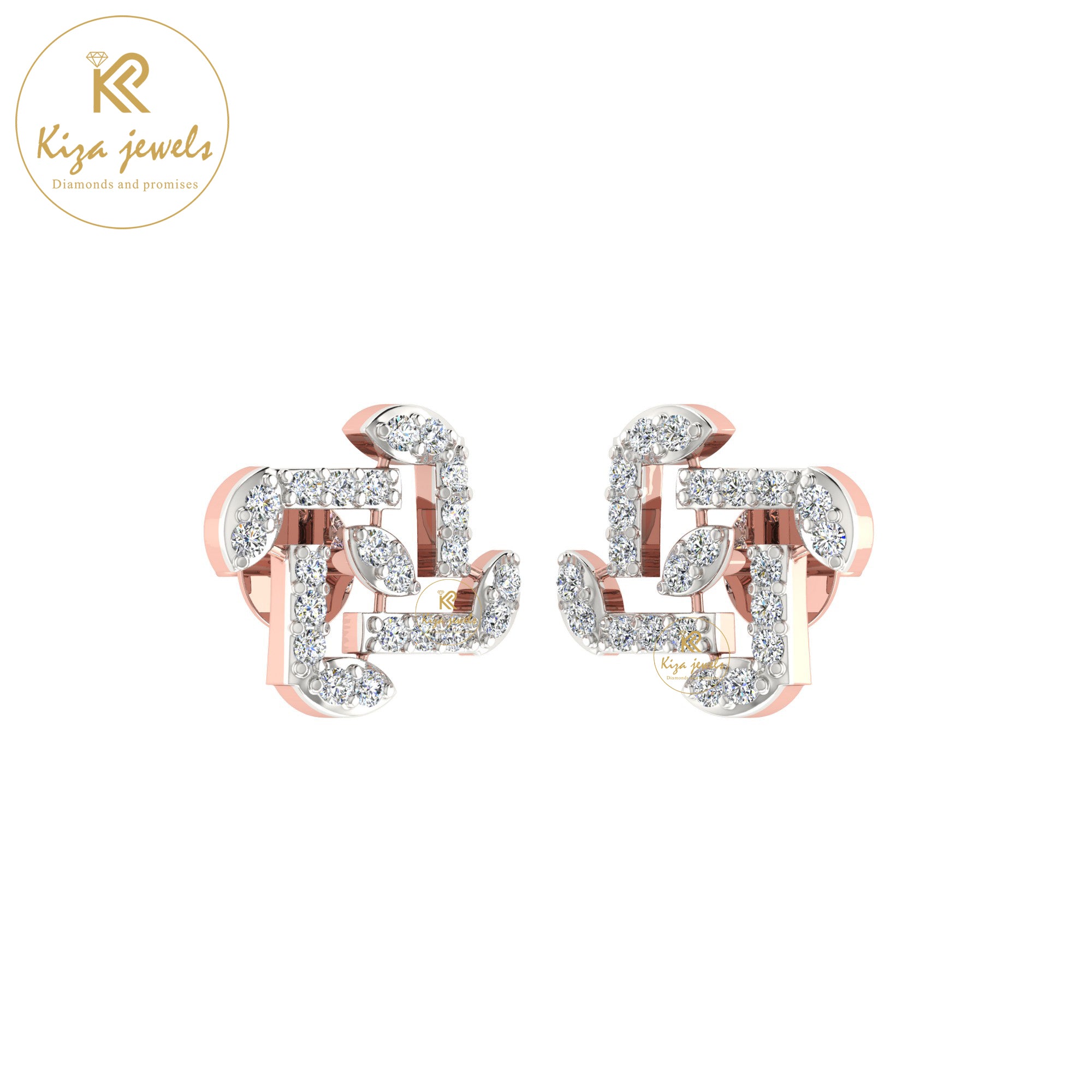 0.53 TDW Round Cut Diamond Women's Stud Earring