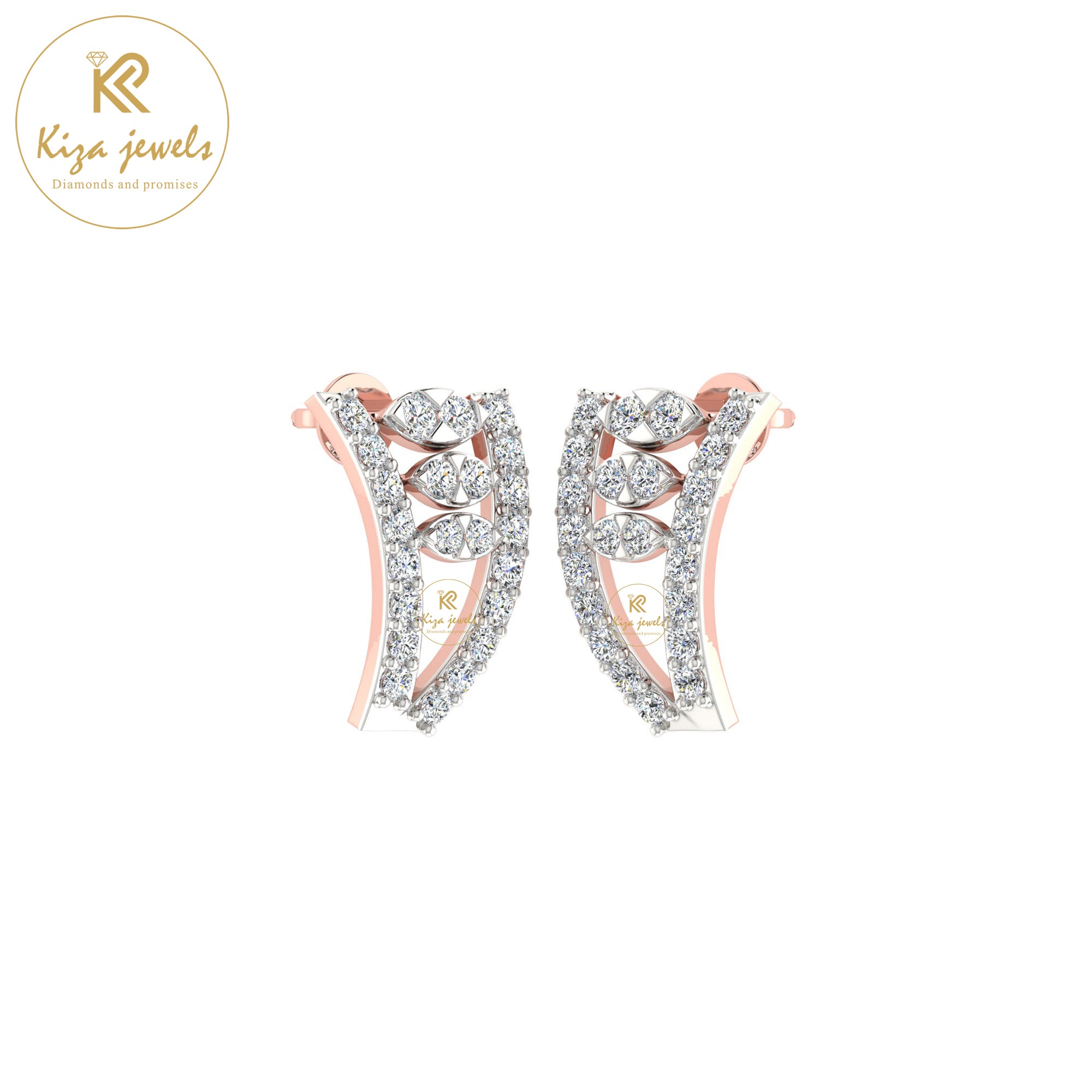 0.41 TDW Round Cut Diamond Stud Earring