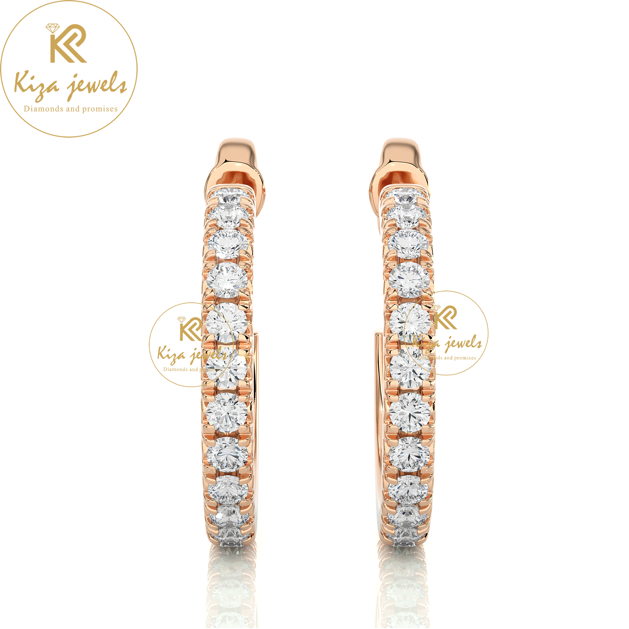 0.70 TDW Round Cut Women's Diamond Hoop Earring