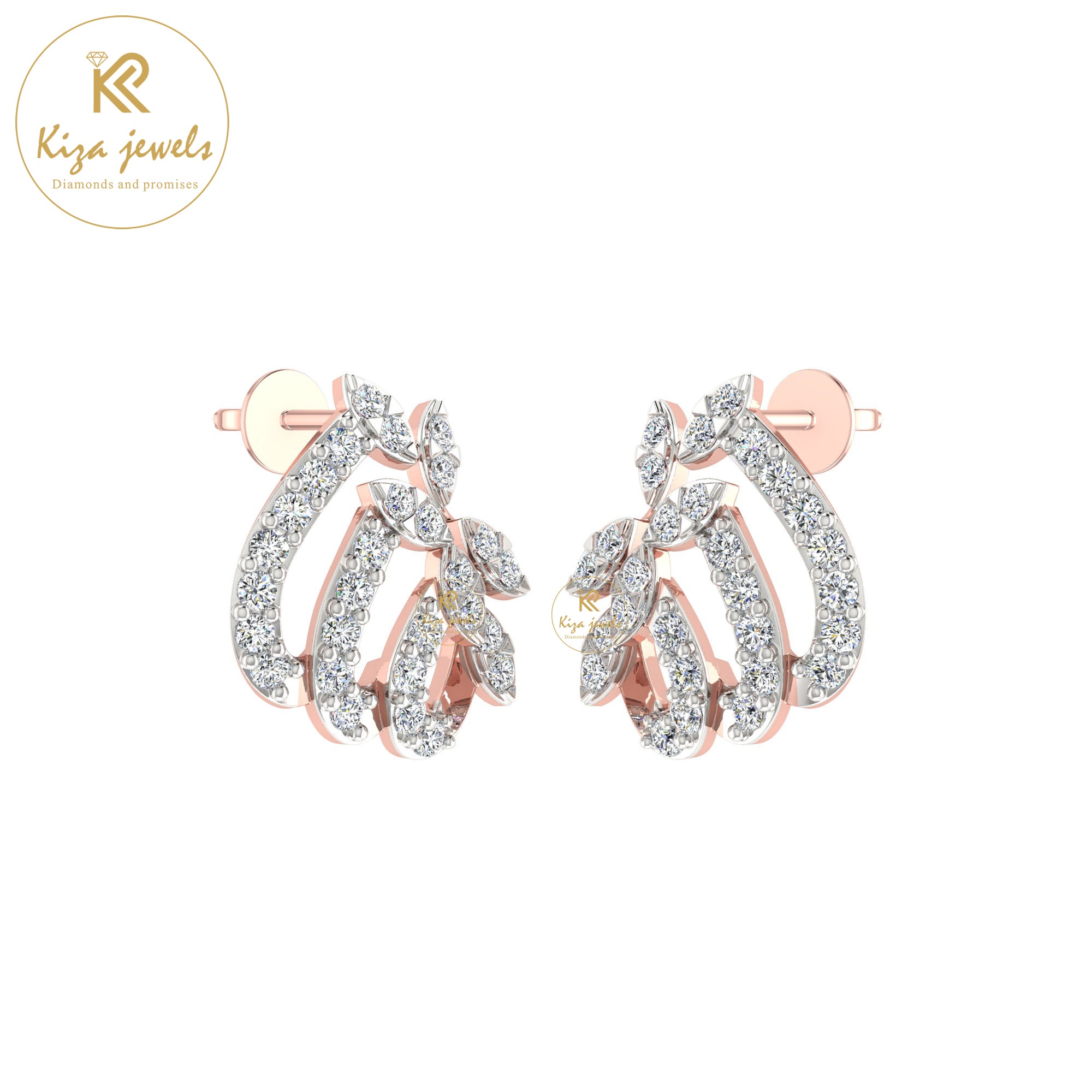 0.42 TDW Round Cut Diamond Women's Stud Earring