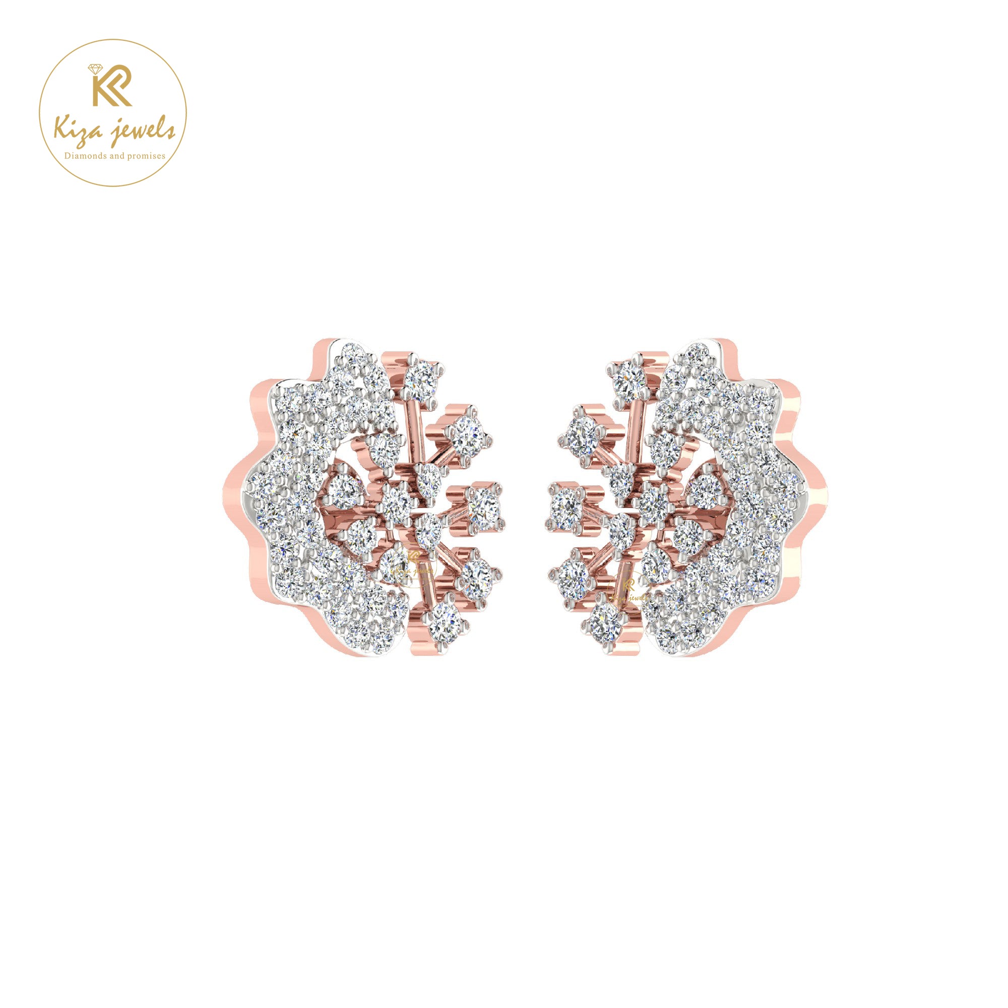 1.09 TDW Round Cut Diamond Women's Stud Earring