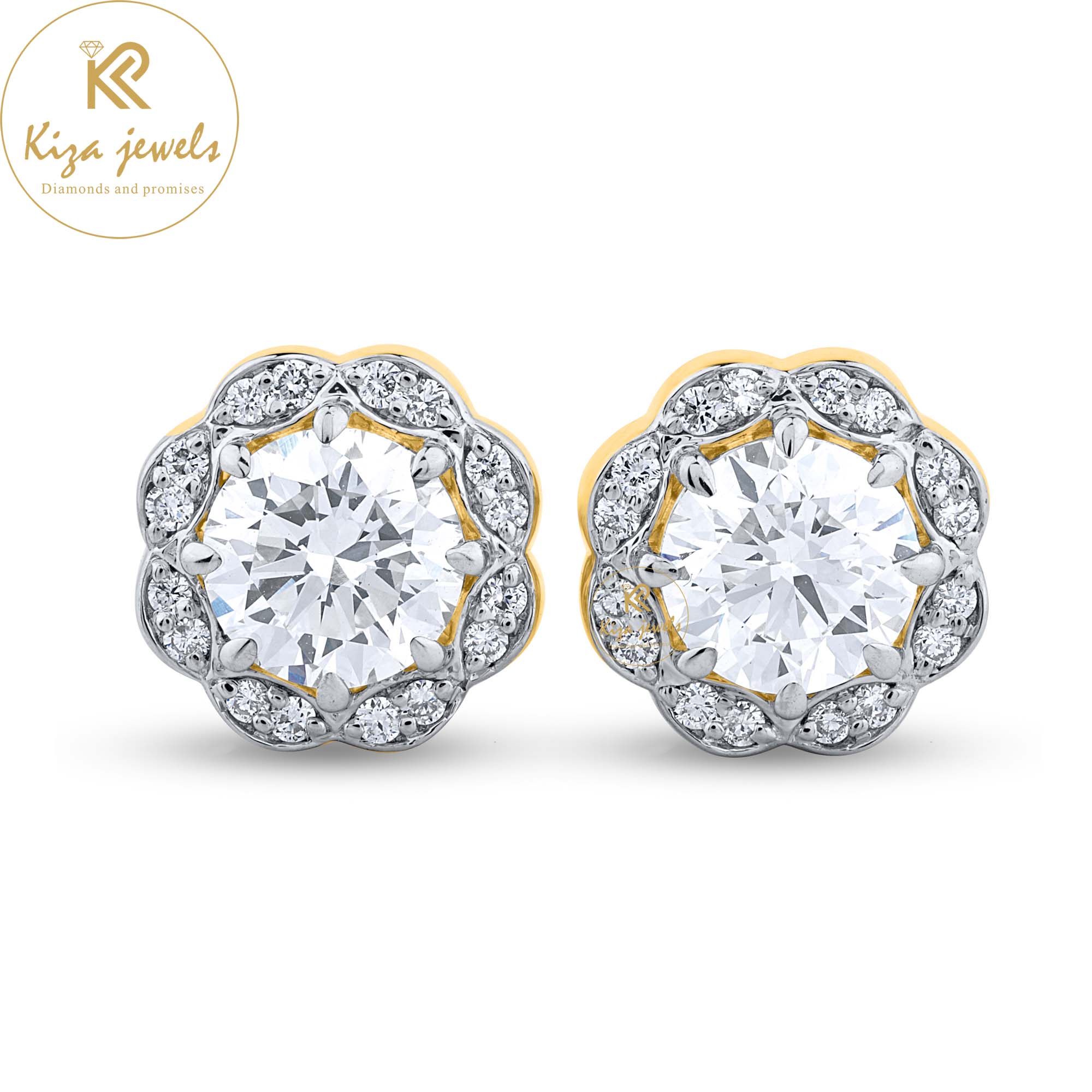 1.54 TDW Round Brilliant Cut Diamond Earring