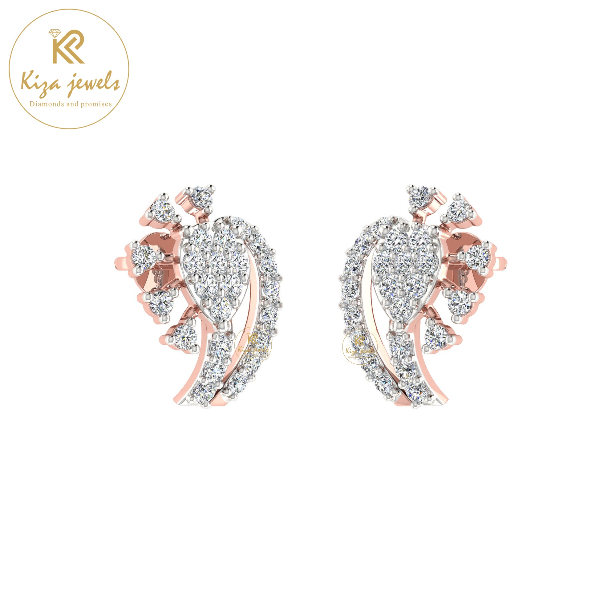 0.41 TDW Round Cut Diamond Women's Stud Earring