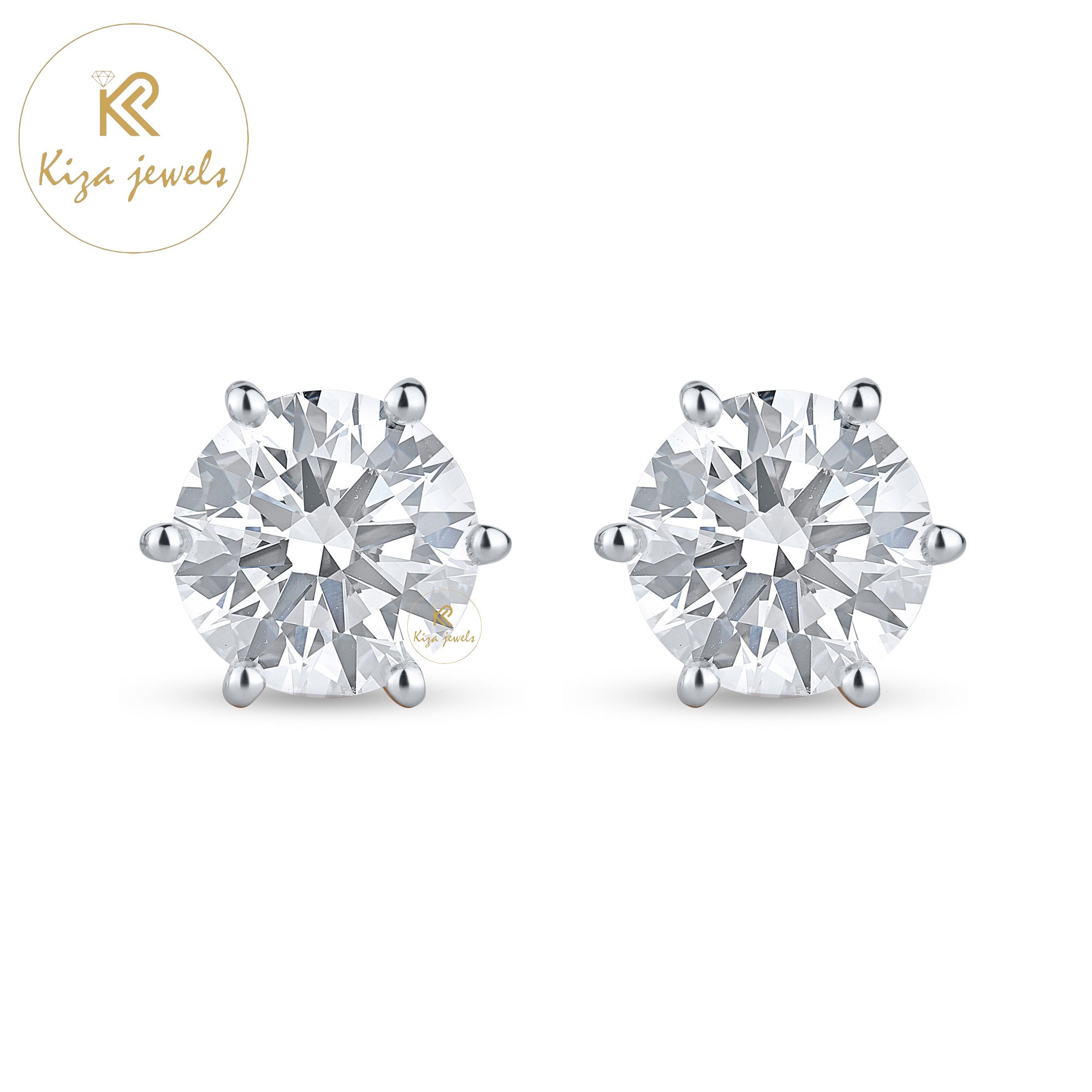 10.00 TDW Round Cut Diamond Stud Earring