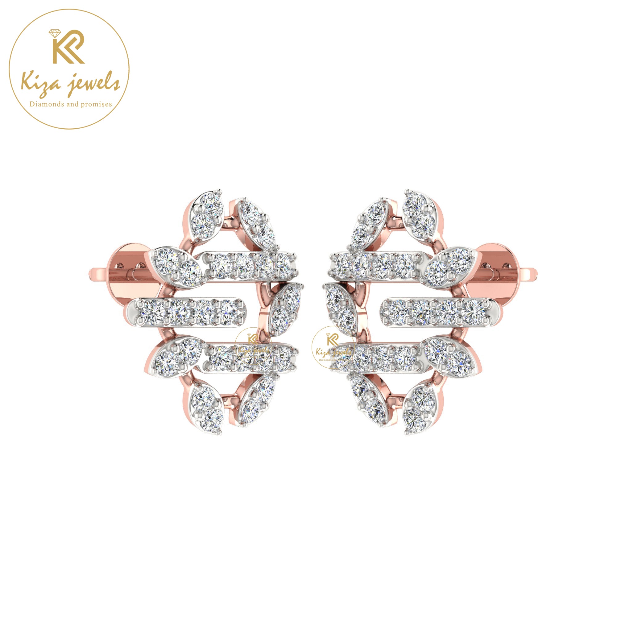 0.43 TDW Round Cut Diamond Women's Stud Earring