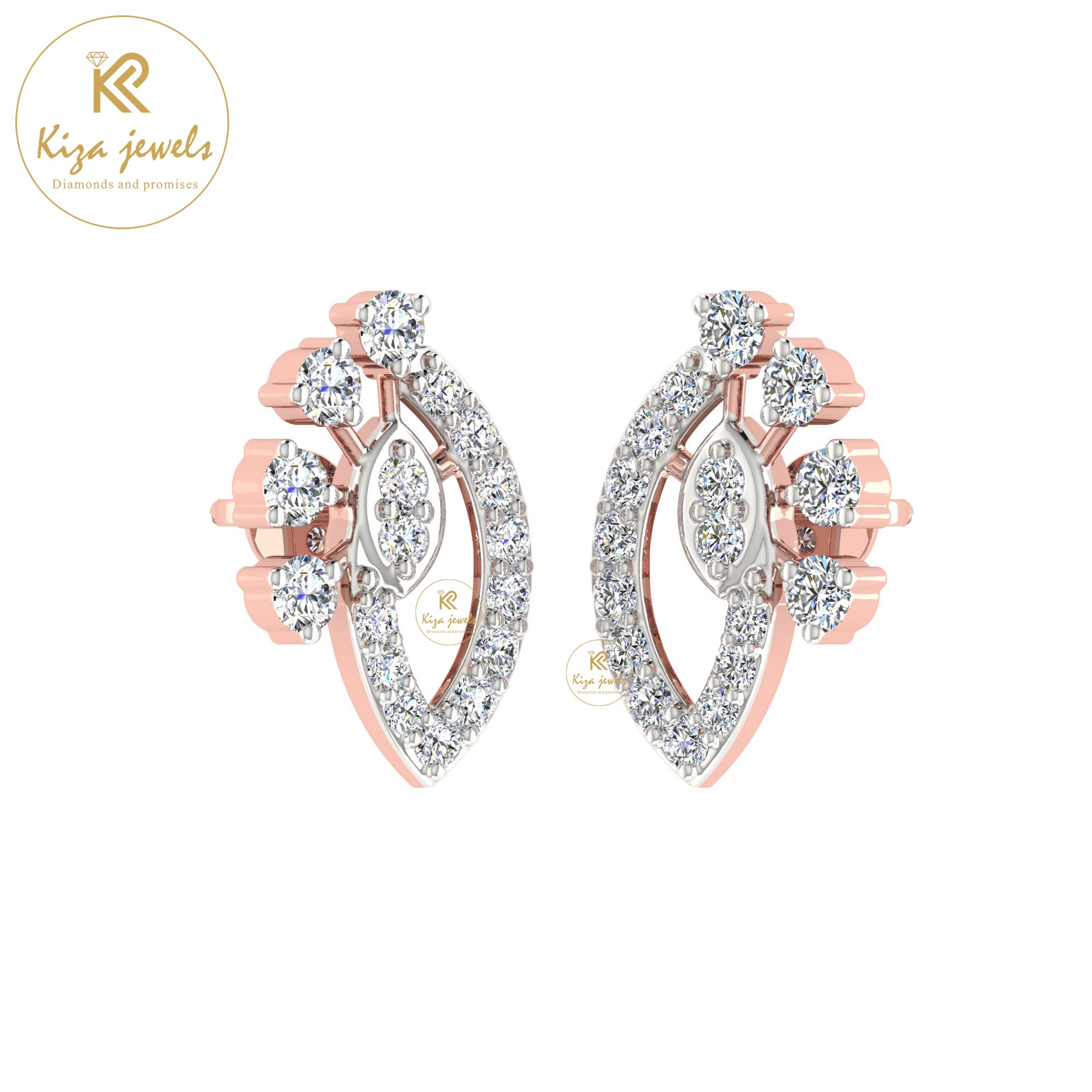 0.45 TDW Round Cut Diamond Women's Stud Earring