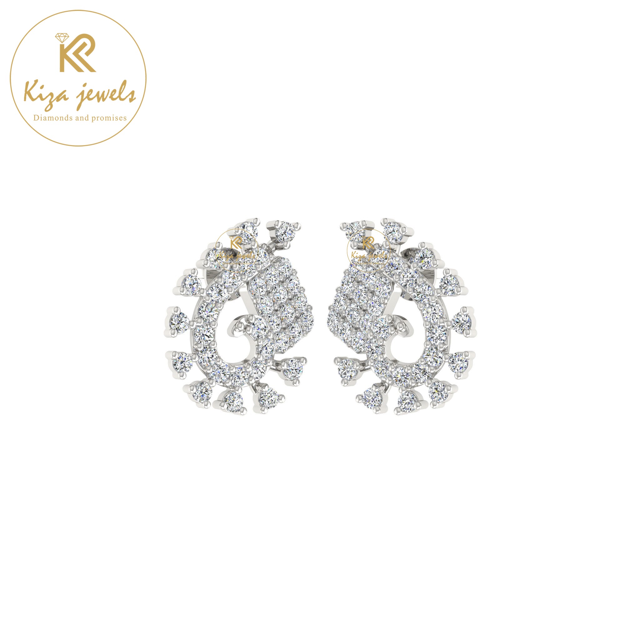 0.56 TDW Round Cut Diamond Women's Stud Earring