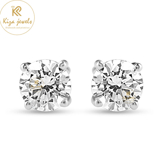 2.09 TDW Round Cut Diamond Stud Earring