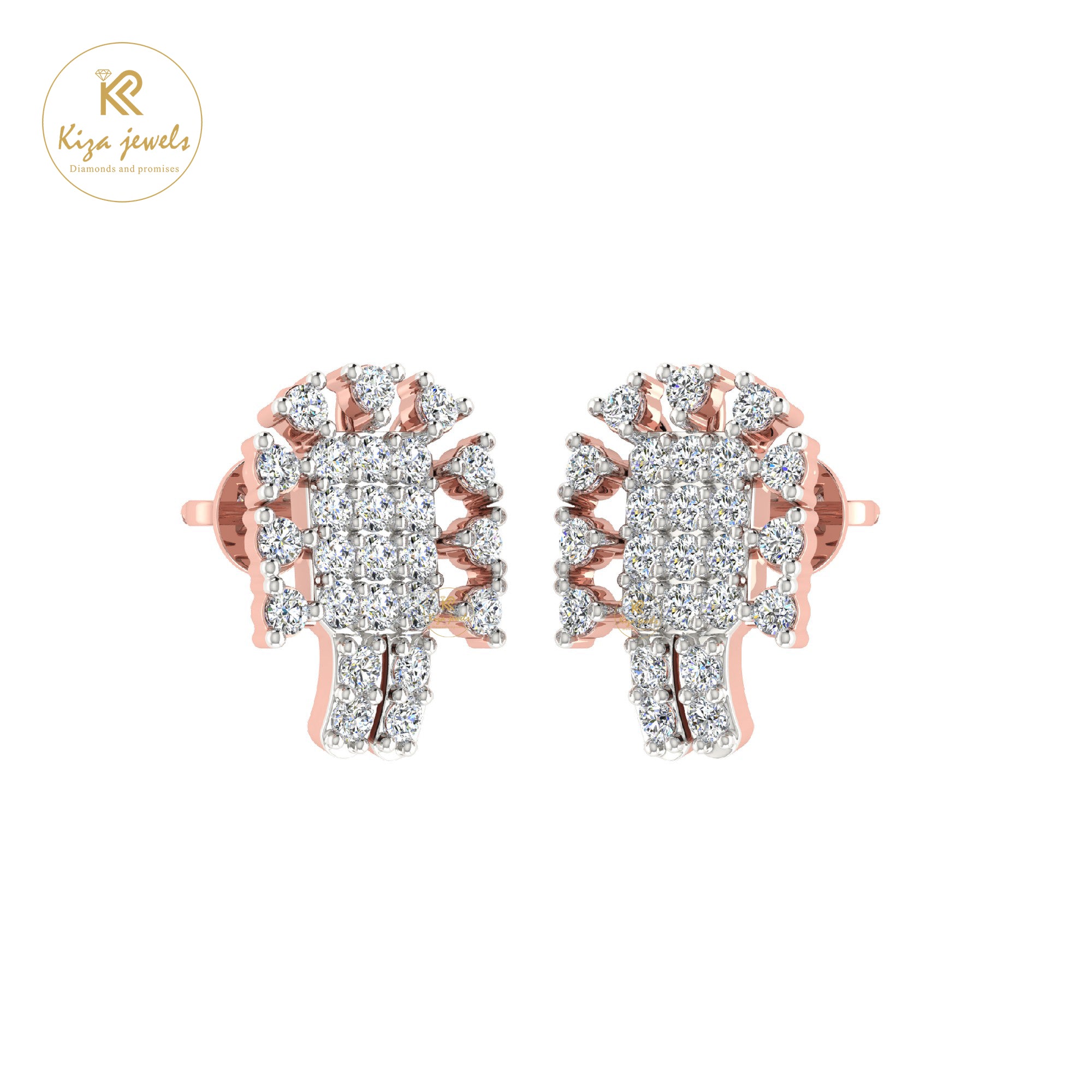 0.41 TDW Round Cut Diamond Women's Stud Earring
