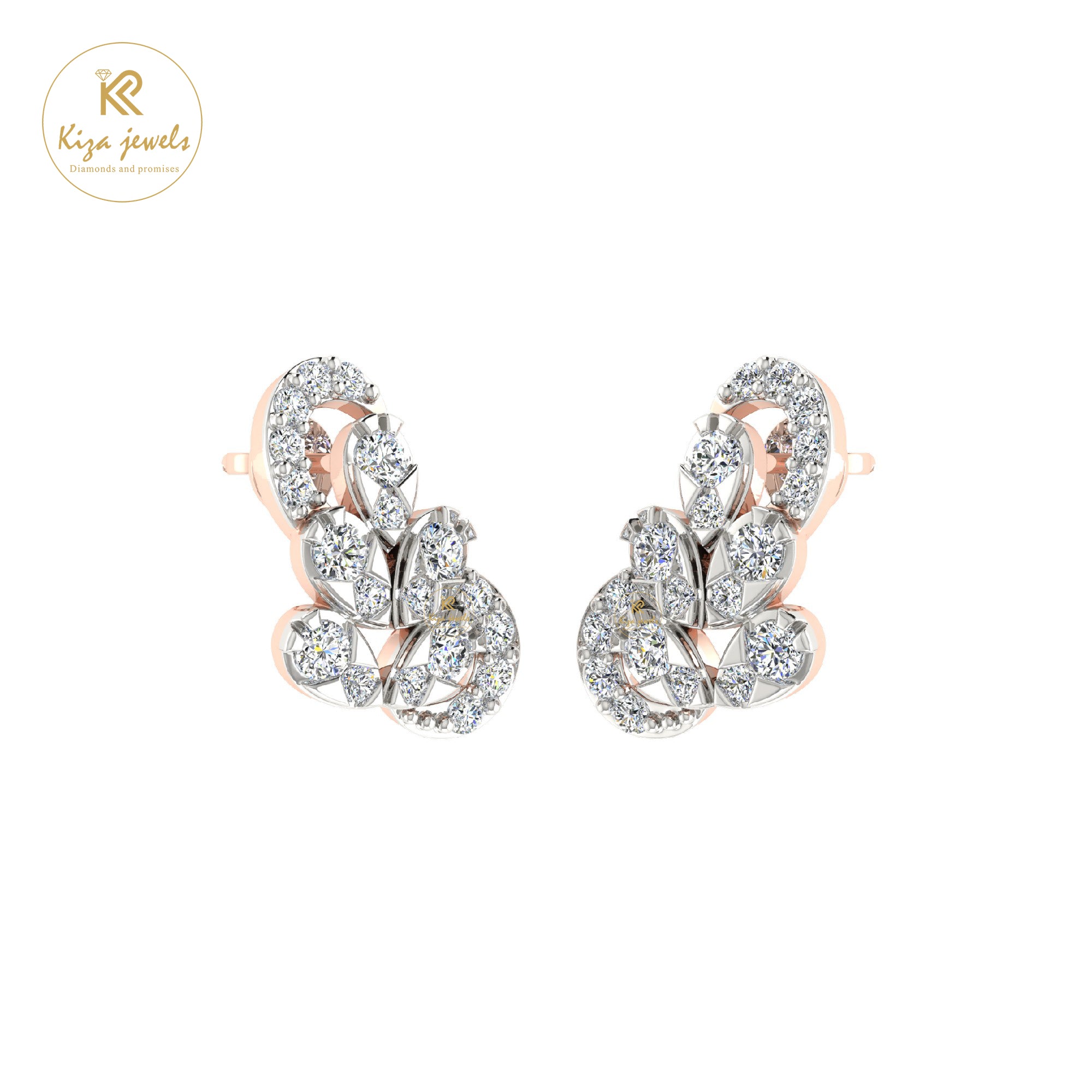 0.54 TDW Round Cut Diamond Women's Stud Earring