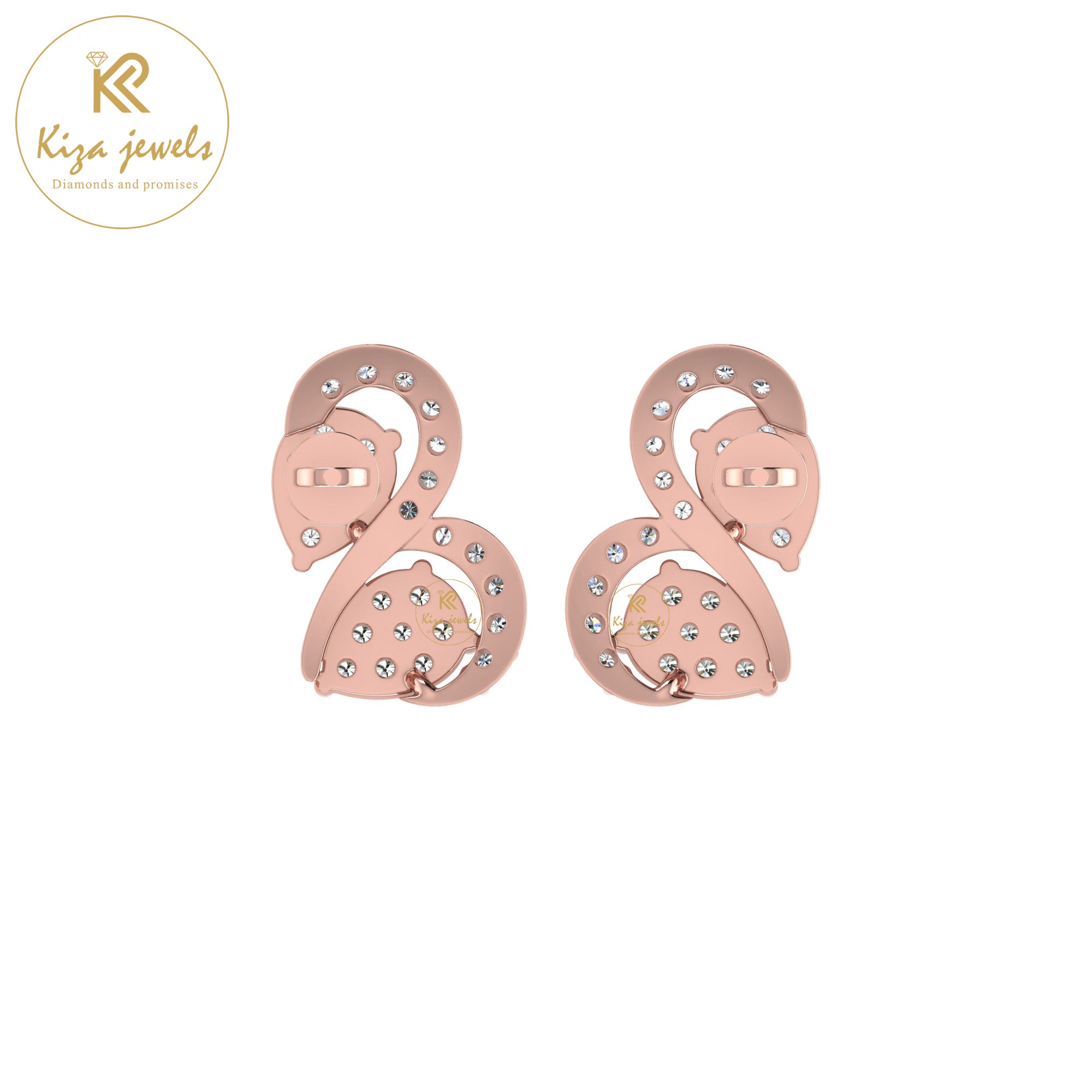 0.52 TDW Round Cut Diamond Women's Stud Earring