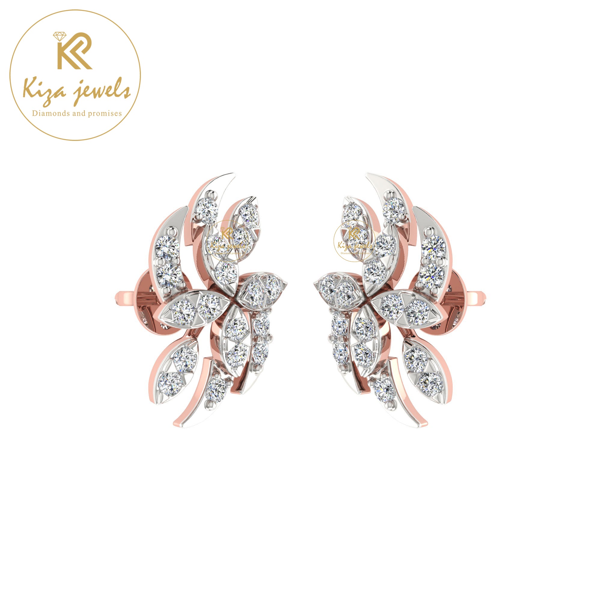 0.23 TDW Round Cut Diamond Womnen's Stud Earring