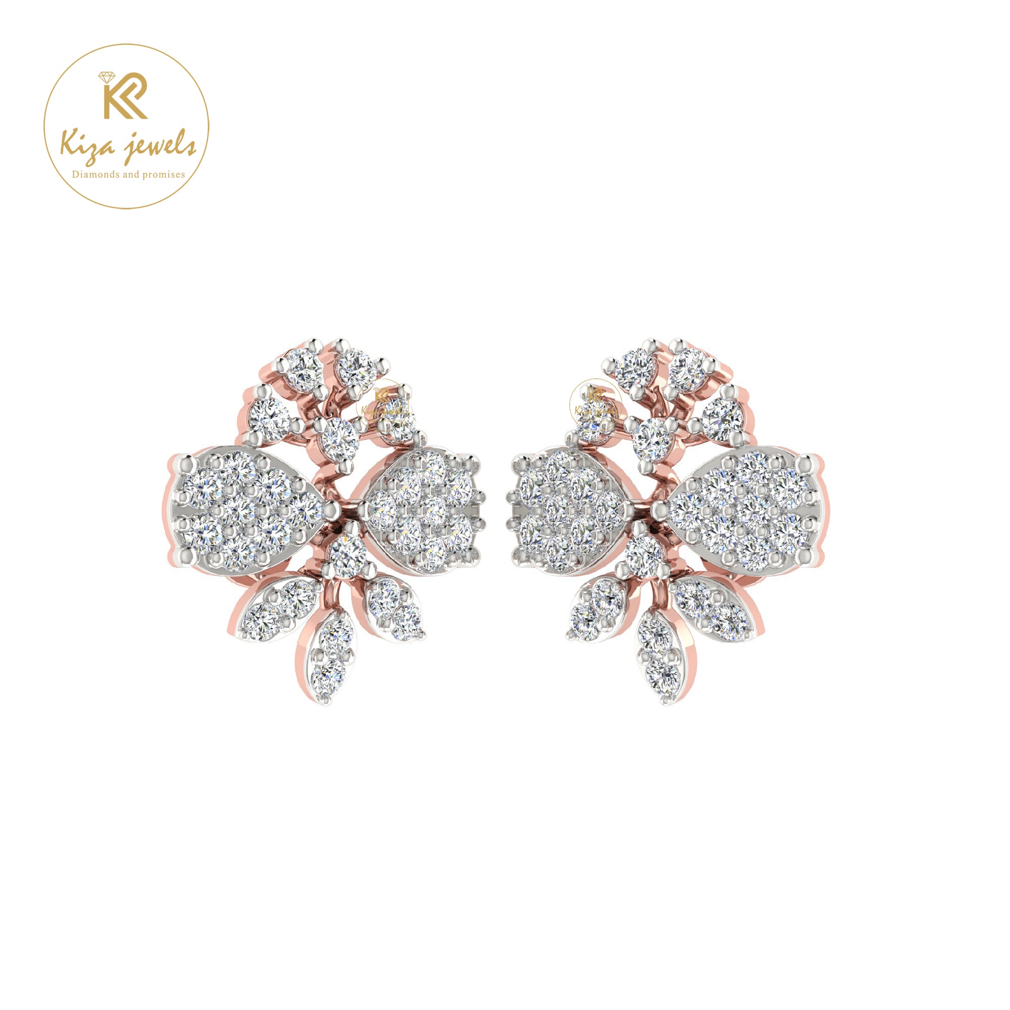 0.55 TDW Round Cut Diamond Women's Stud Earring