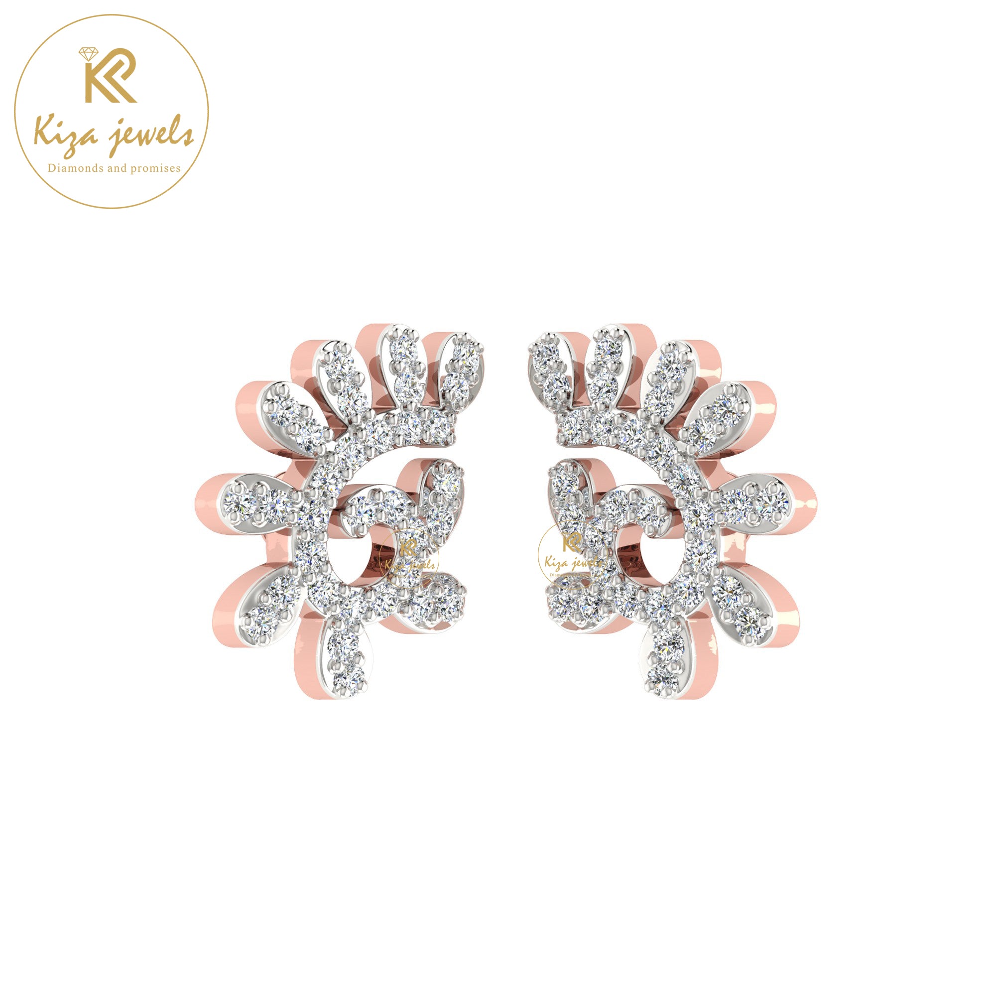 0.66 TDW Round Cut Diamond Women's Stud Earring