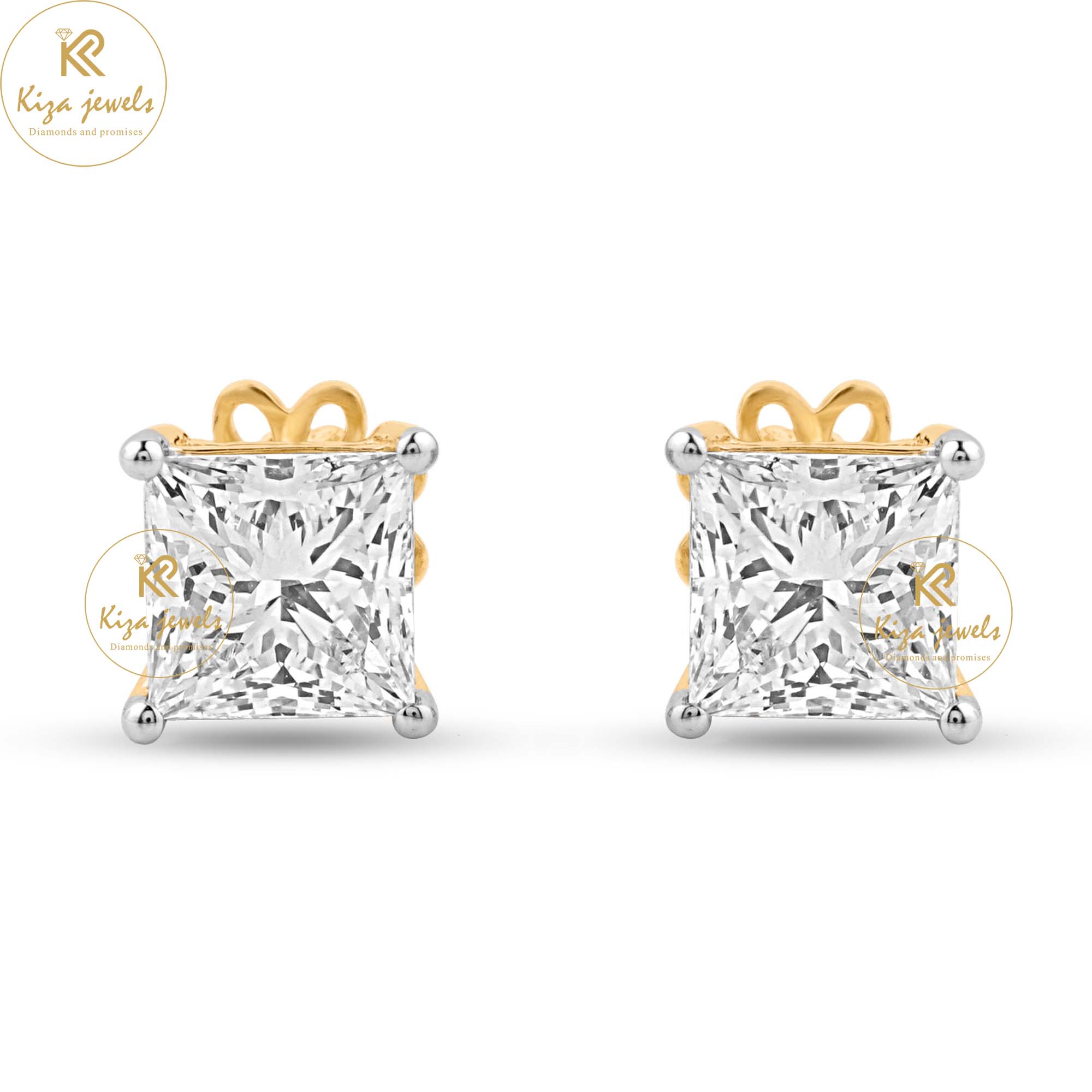 0.60 TDW Princess Cut Diamond Stud Earring