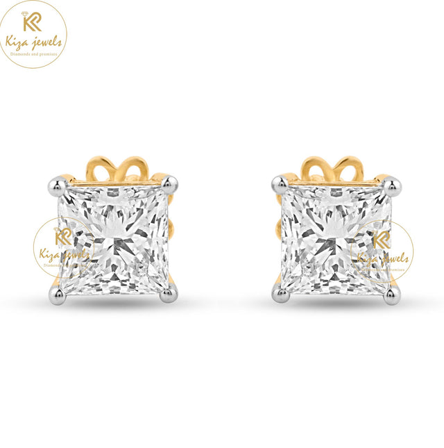 0.60 TDW Princess Cut Diamond Stud Earring