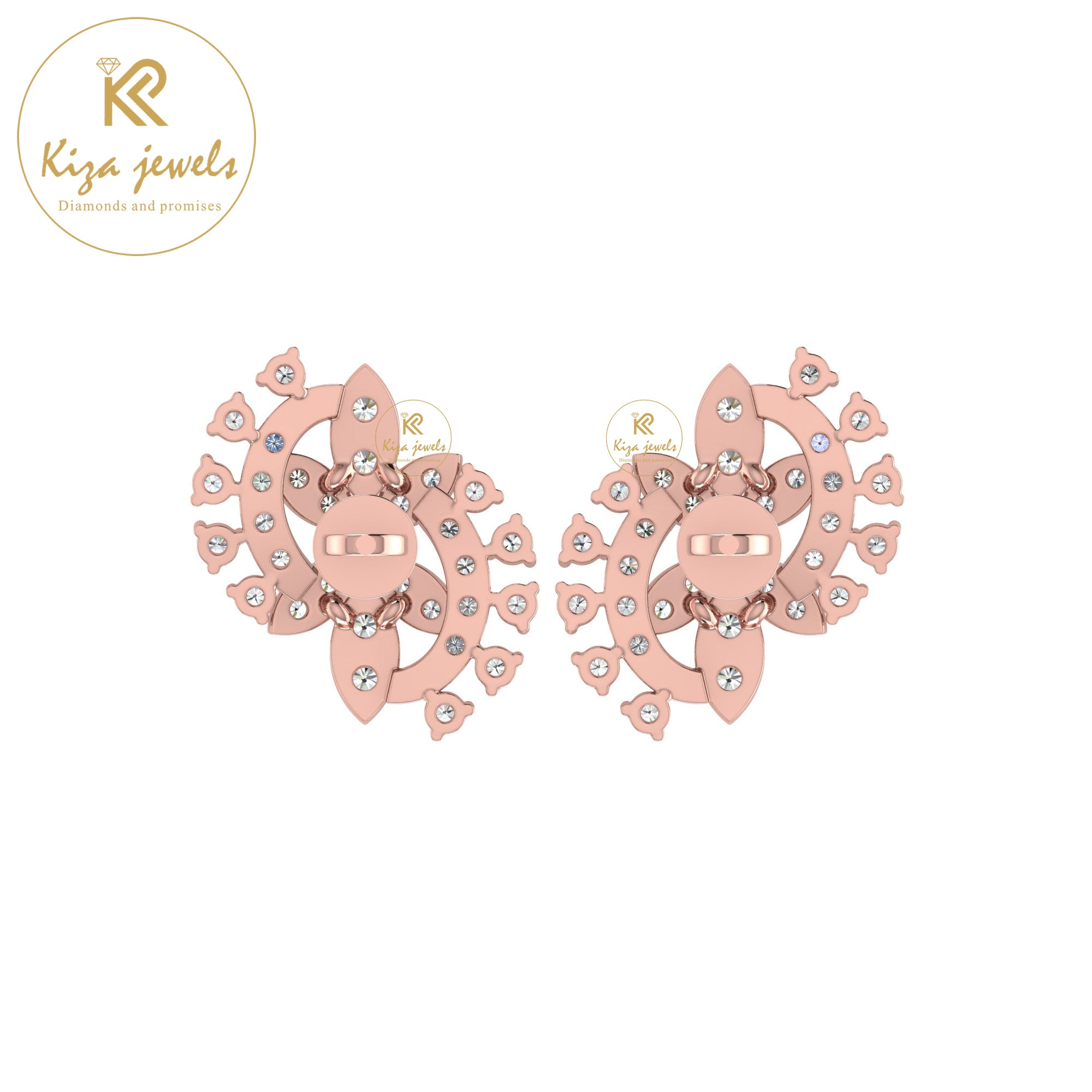 0.48 TDW Round Cut Diamond Women's Stud Earring