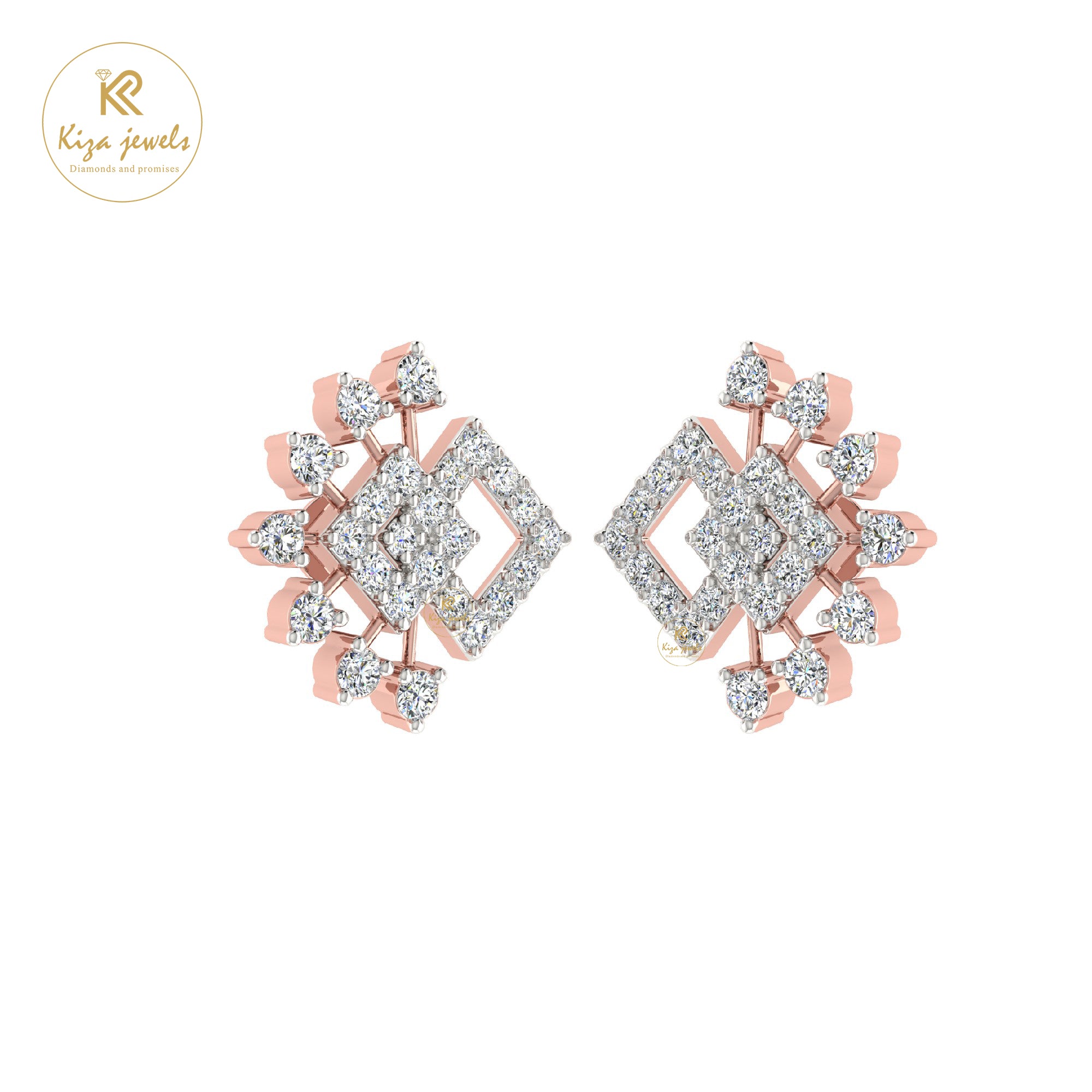 0.73 TDW Round Cut Diamond Stud Earring