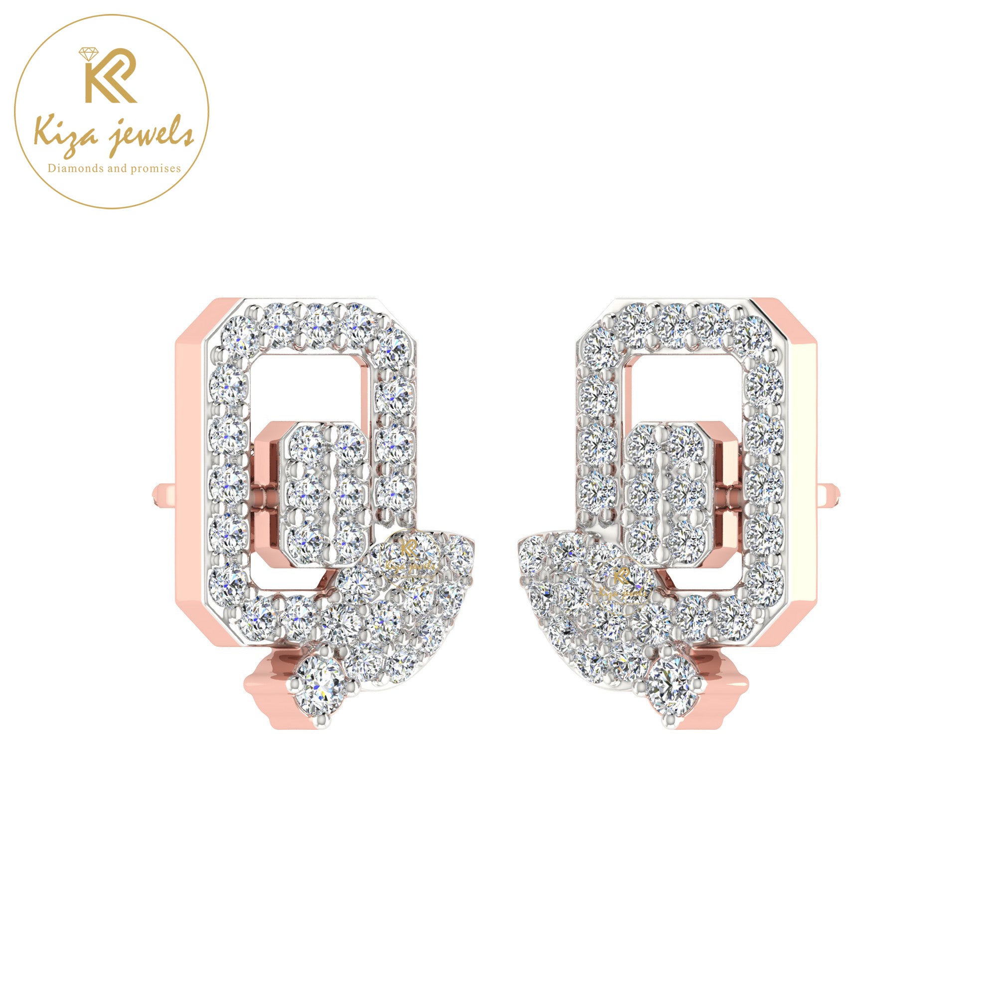 0.52 TDW Round Cut Diamond Women's Stud Earring