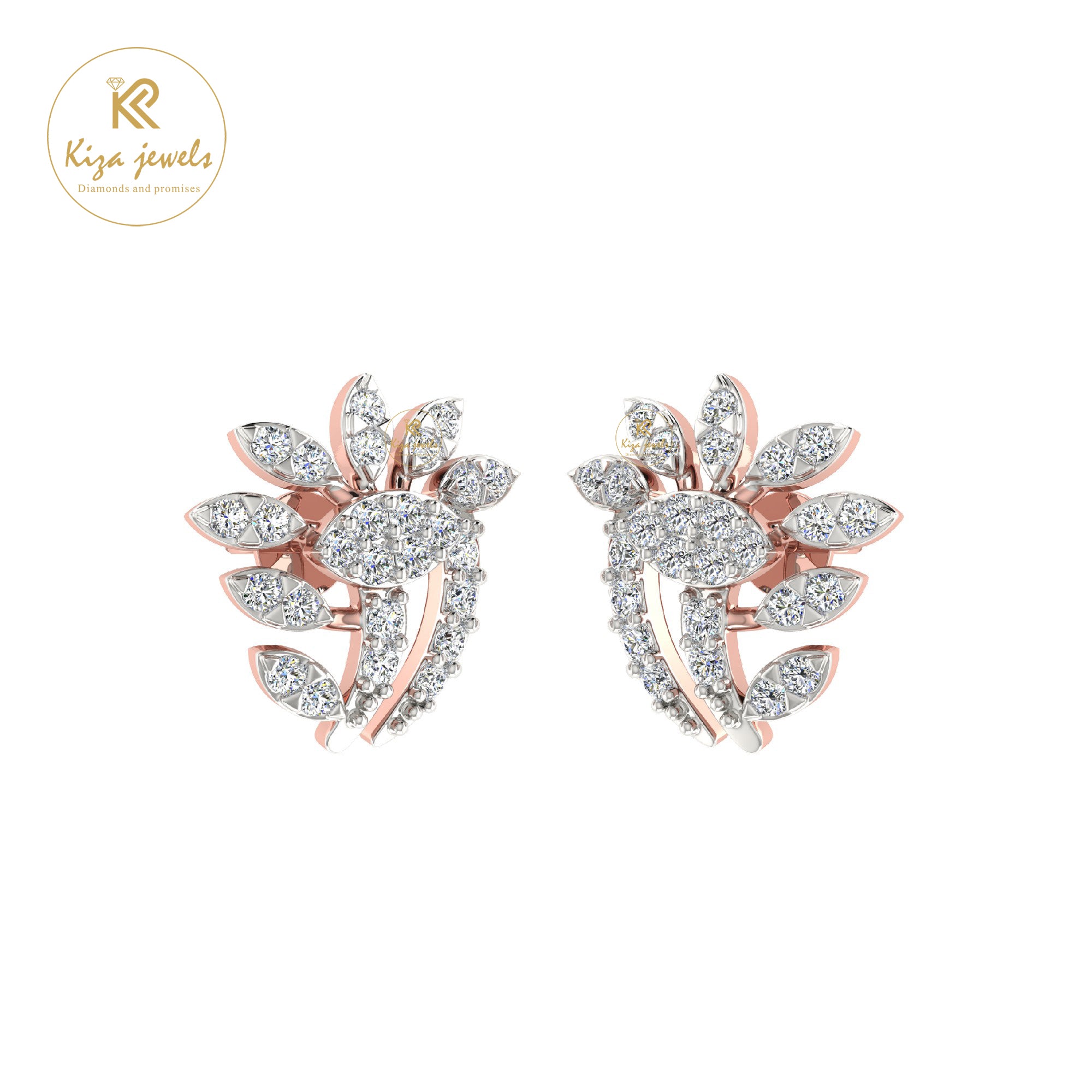0.37 TDW Round Cut Diamond Women's Stud Earring