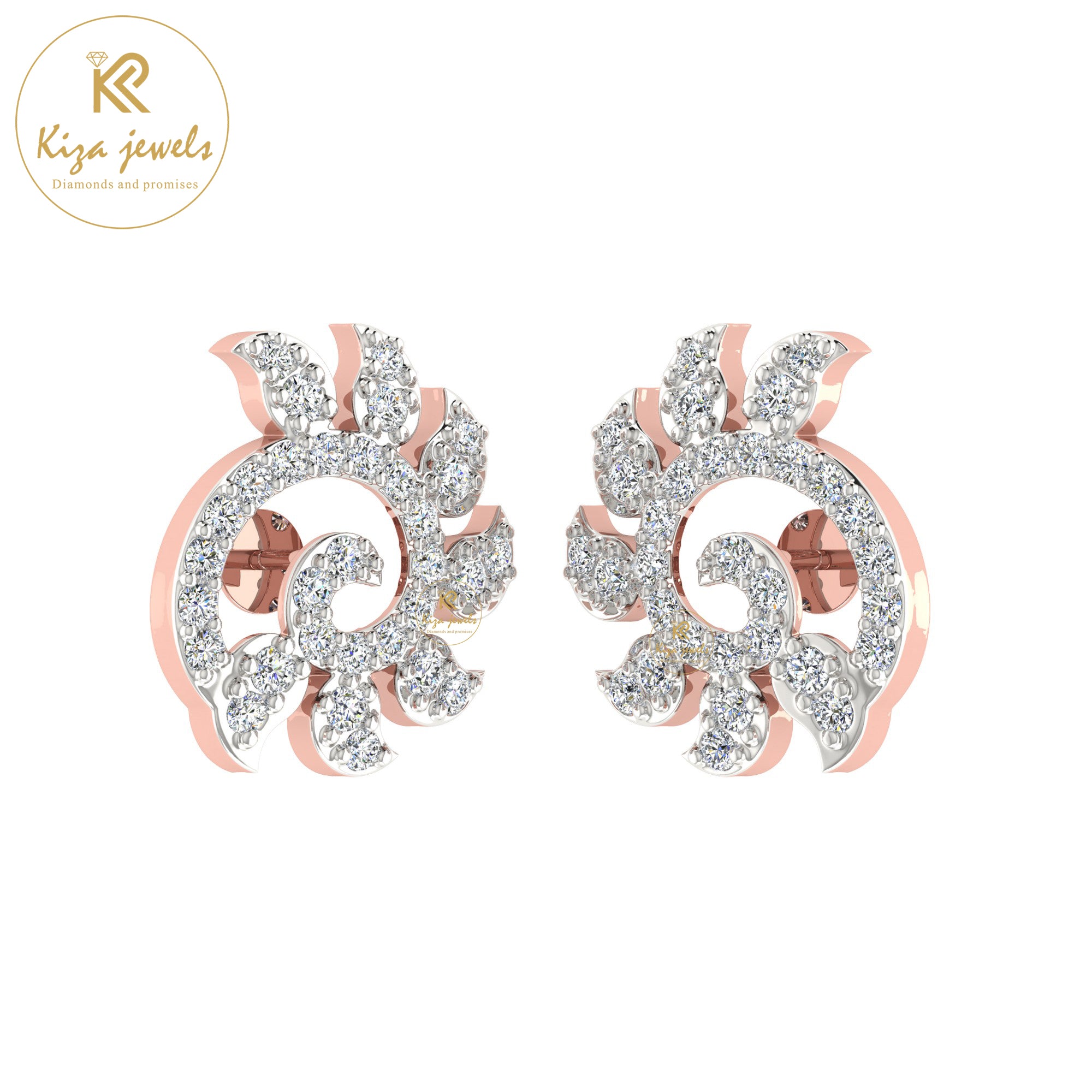 0.70 TDW Round Cut Diamond Stud Earring