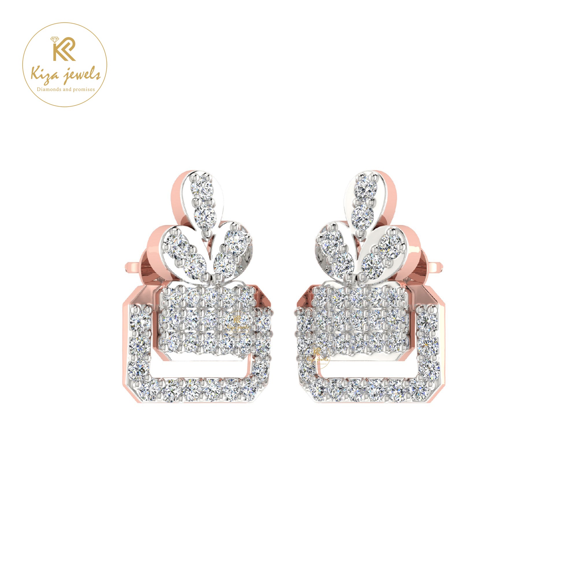 0.69 TDW Round Cut Diamond Women's Stud Earring