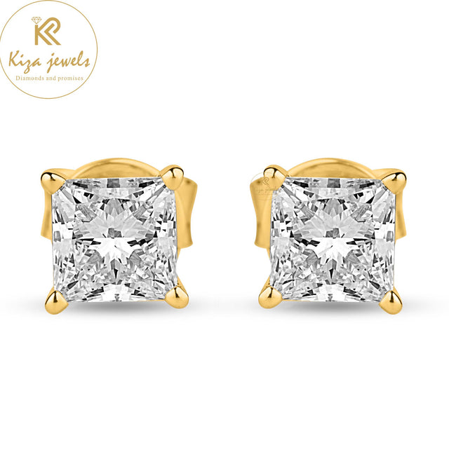 1.35 TDW Princess Cut Diamond Stud Earring