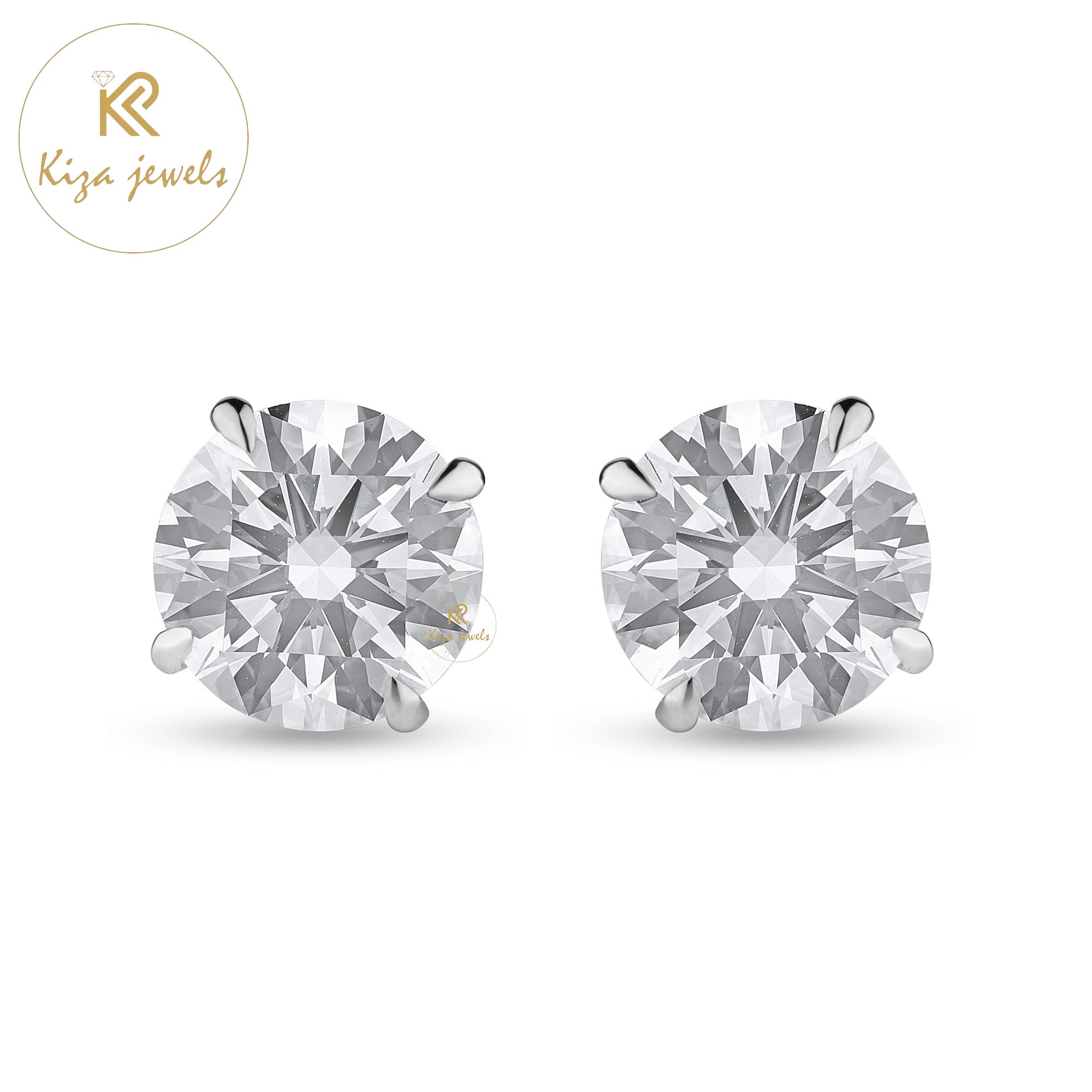 8.02 TDW Round Cut Diamond Stud Earring