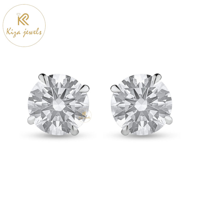 8.02 TDW Round Cut Diamond Stud Earring