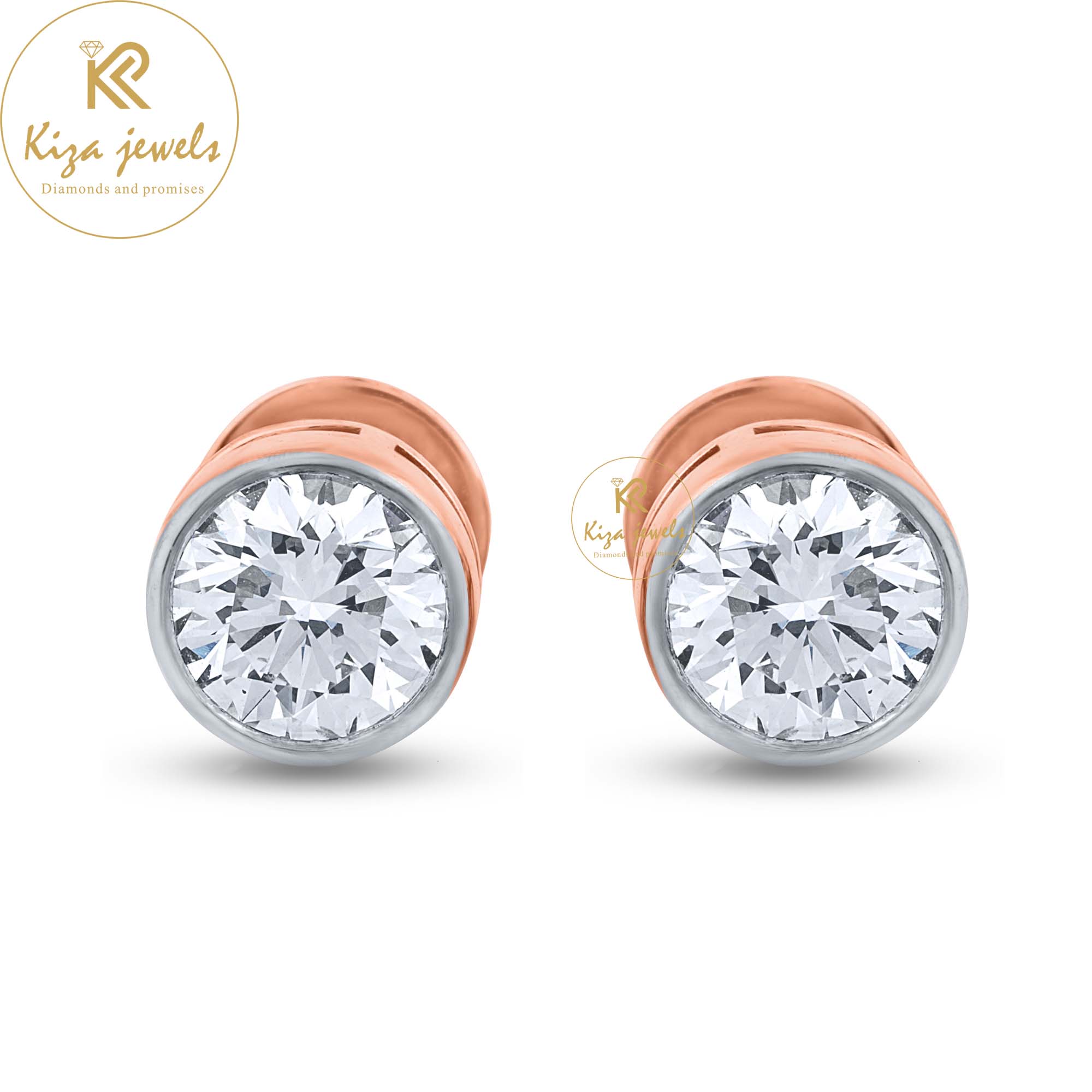 1.08 TDW Round Brilliant Cut Diamond Stud Earring