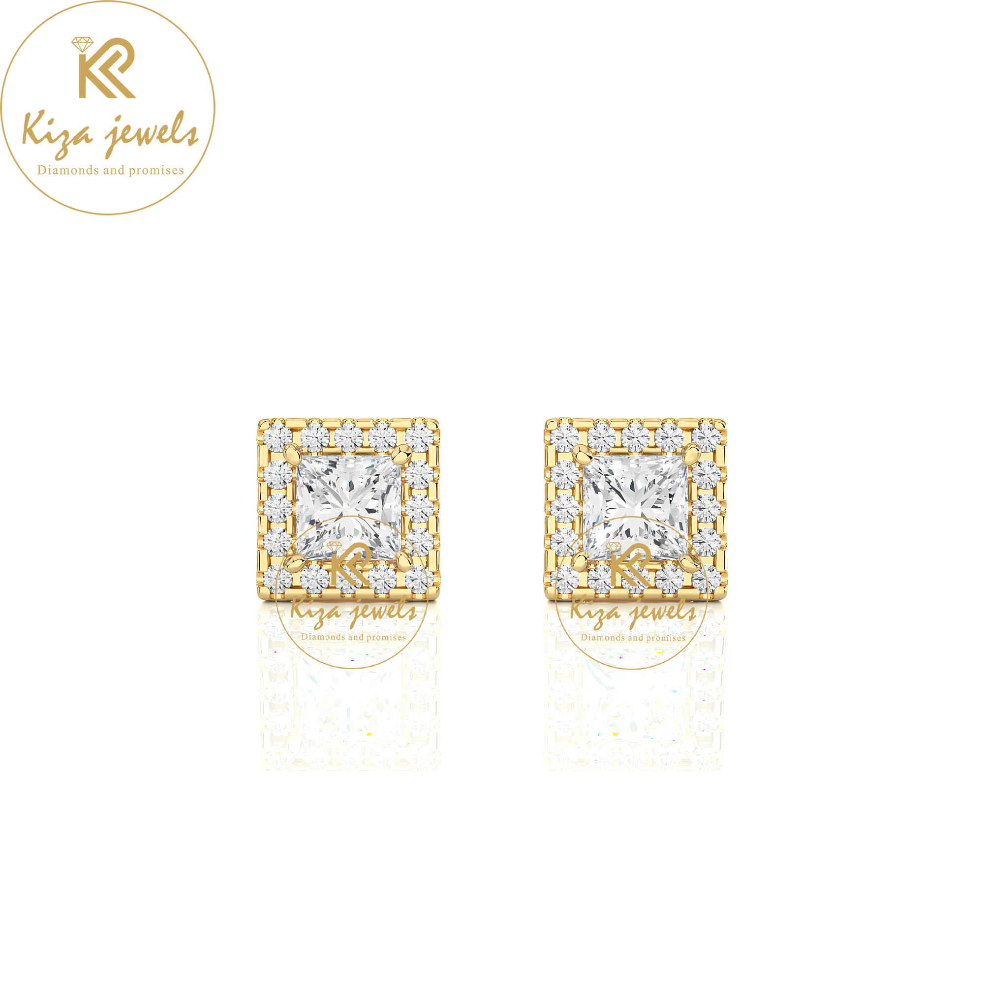 1.54 TDW Round & Princess Cut Diamond Women's Stud Earring