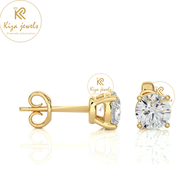 1.05 TDW Round Cut Diamond Women's Stud Earring